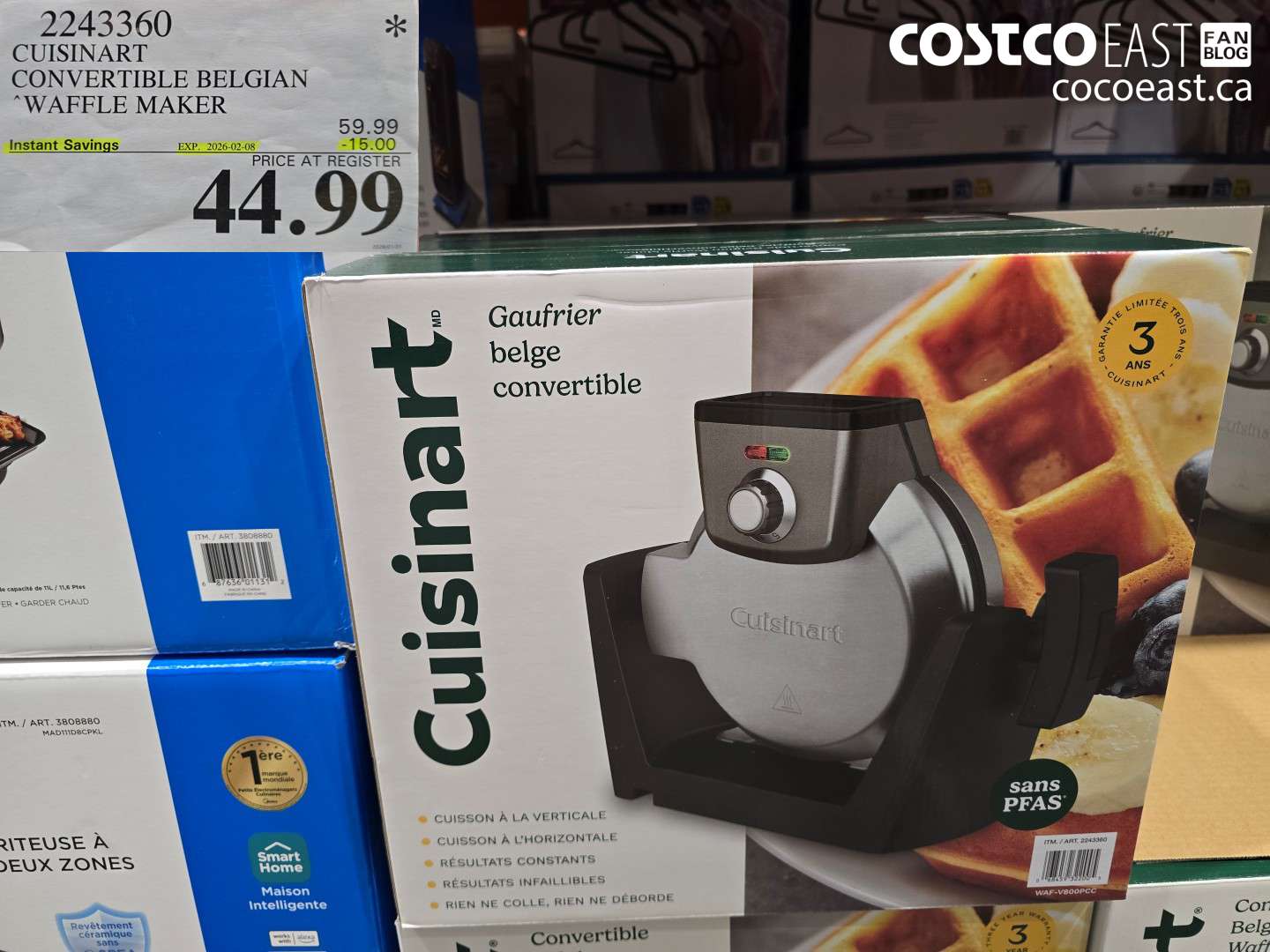2243360 CUISINART CONVERTIBLE BELGIAN “WAFFLE MAKER ($15.00 INSTANT SAVINGS EXPIRES ON 2026-02-08) $44.99