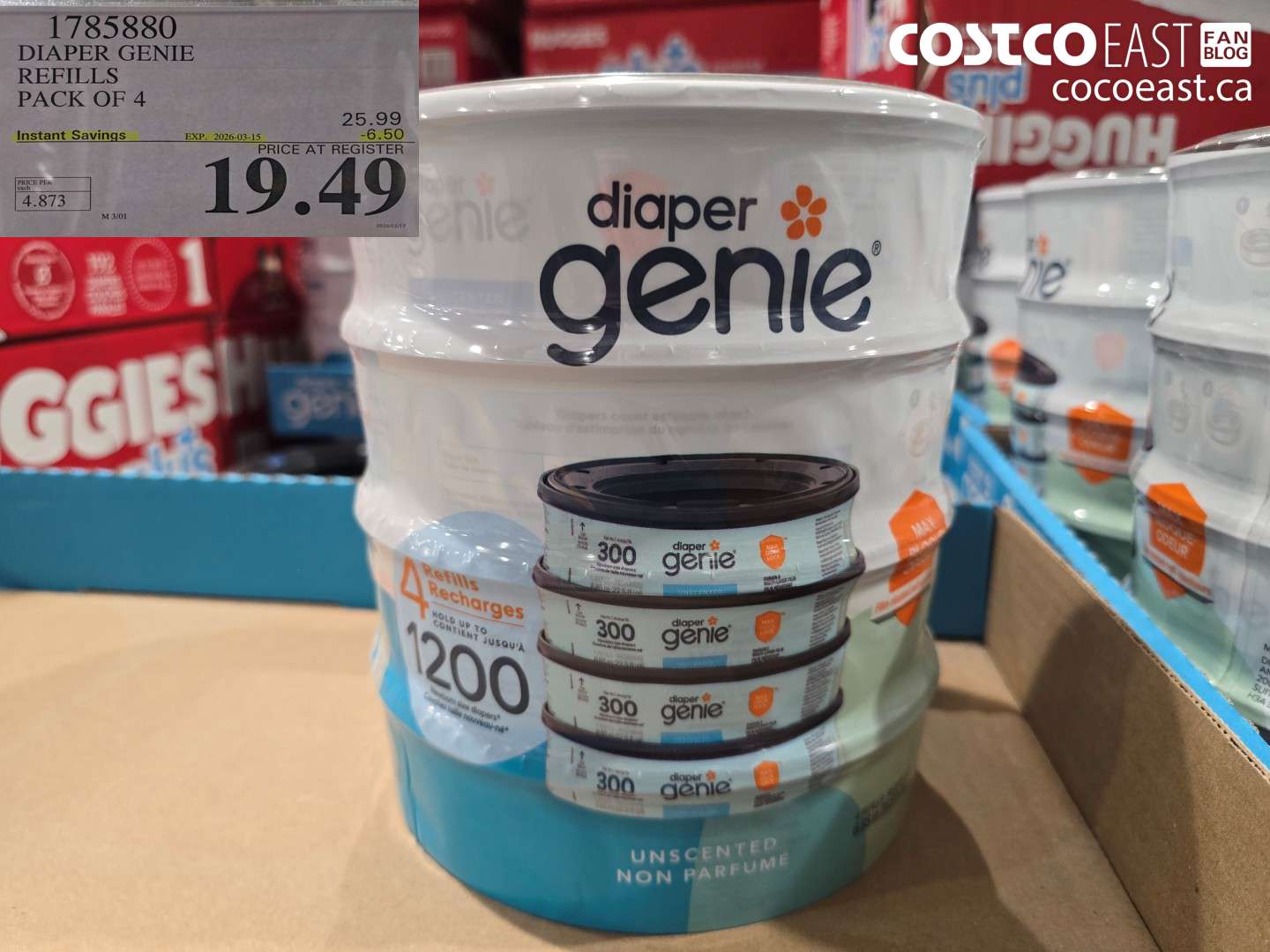 1785880 DIAPER GENIE REFILLS PACK OF 4 ($6.50 INSTANT SAVINGS EXPIRES ON 2026-03-15) $19.49