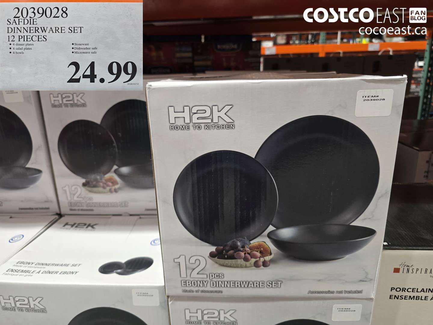 2039028 DINNERWARE SET 12 PIECES $24.99