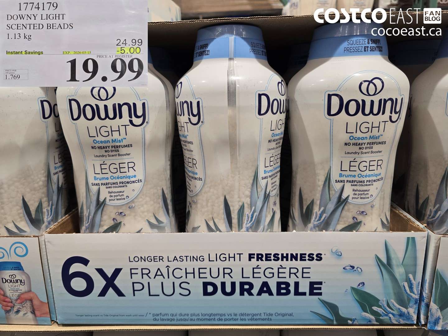 1774179 DOWNY LIGHT SCENTED BEADS ($5.00 INSTANT SAVINGS EXPIRES ON 2026-03-15) $19.99