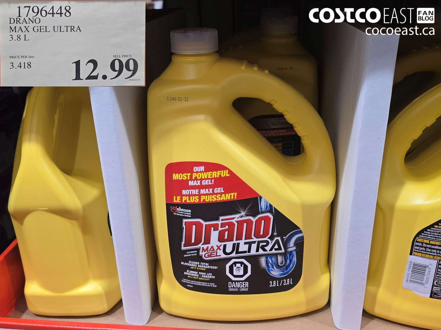17964448 DRANO MAX GEL ULTRA 3.8 L $12.99