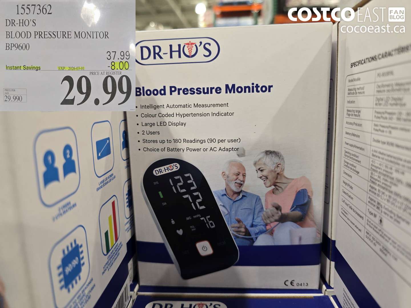1557362 DR-HO'S BLOOD PRESSURE MONITOR BP9600 ($8.00 INSTANT SAVINGS EXPIRES ON 2026-03-01) $29.99