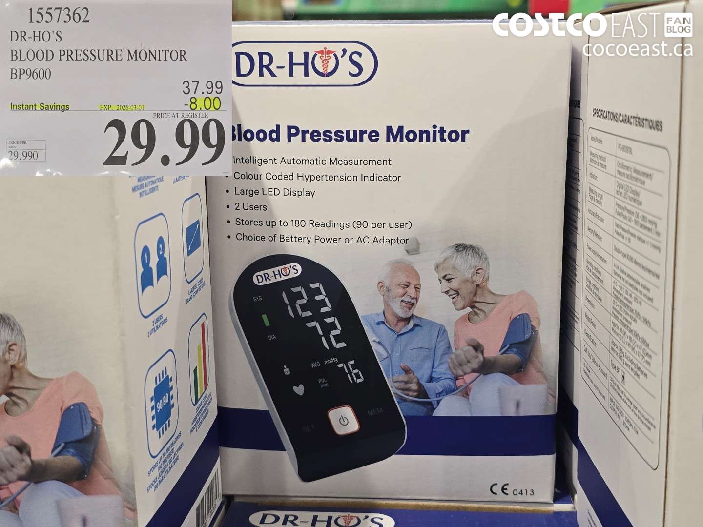 1557362 DR-HO'S BLOOD PRESSURE MONITOR BP9600 ($8.00 INSTANT SAVINGS EXPIRES ON 2026-03-01) $29.99