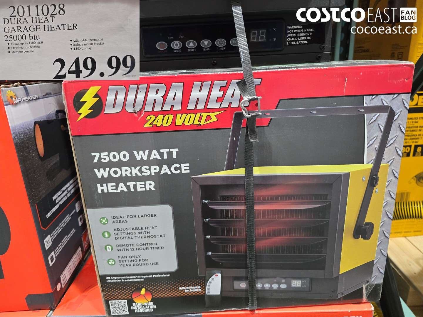 2011028 DURA HEAT GARAGE HEATER 2500 btu $249.99