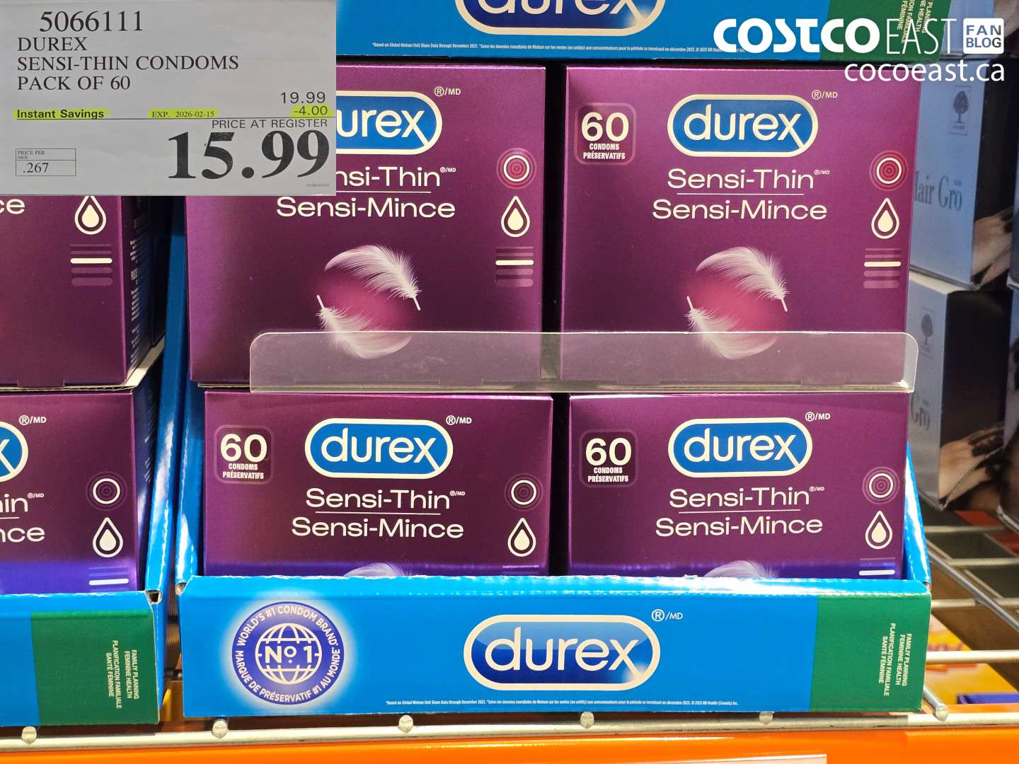 5066111 DUREX SENSI-THIN CONDOMS BOX OF 60 ($4.00 INSTANT SAVINGS EXPIRES ON 2026-02-15) $15.99