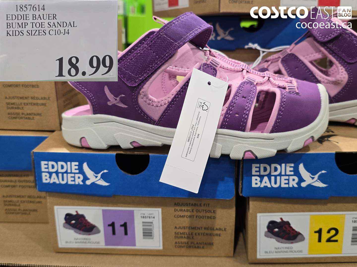 1857614 EDDIE BAUER BUMP TOE SANDAL KIDS SIZES C10-J4 $18.99