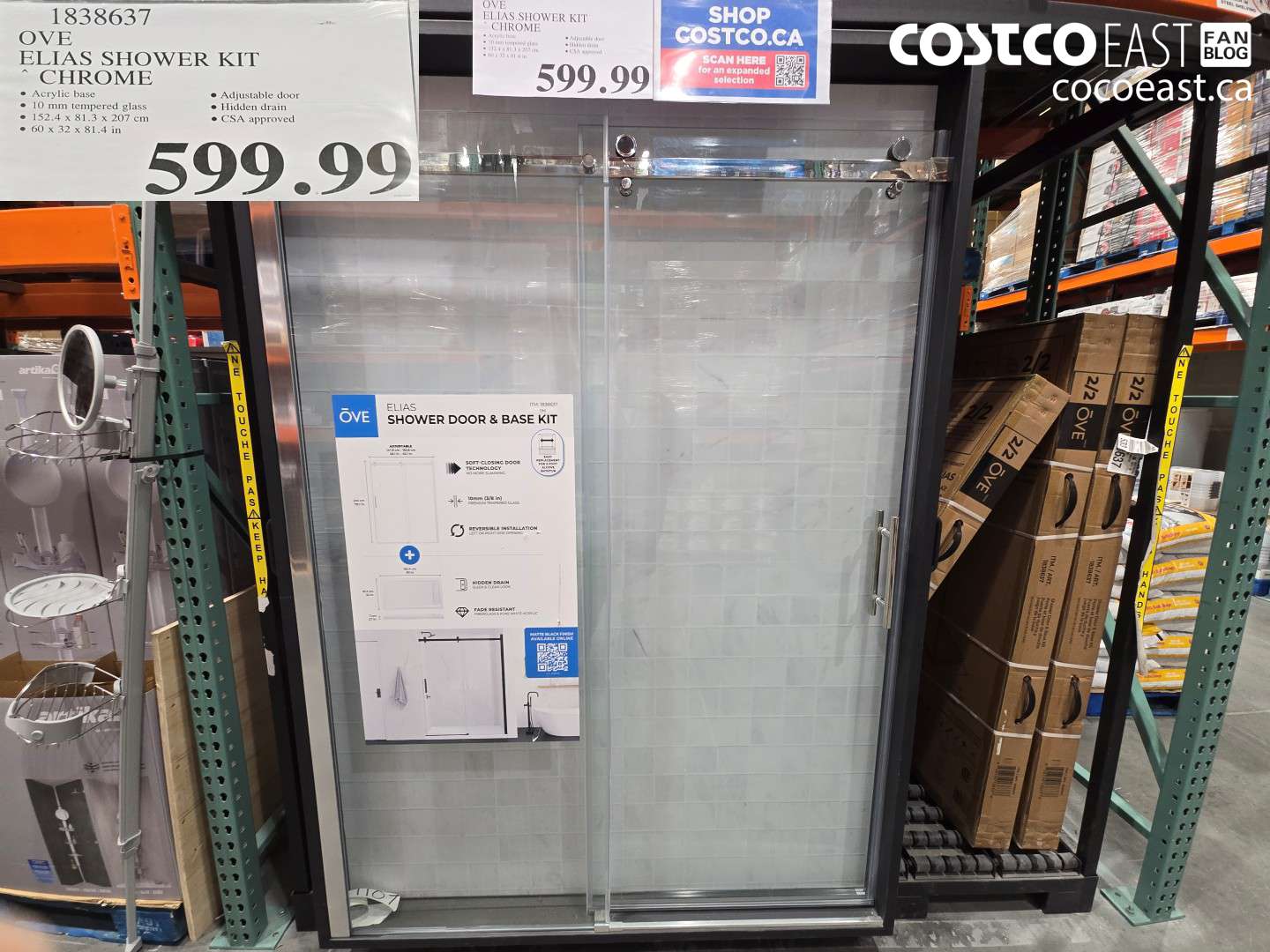 1838637 ELIAS SHOWER KIT CHROME $599.99