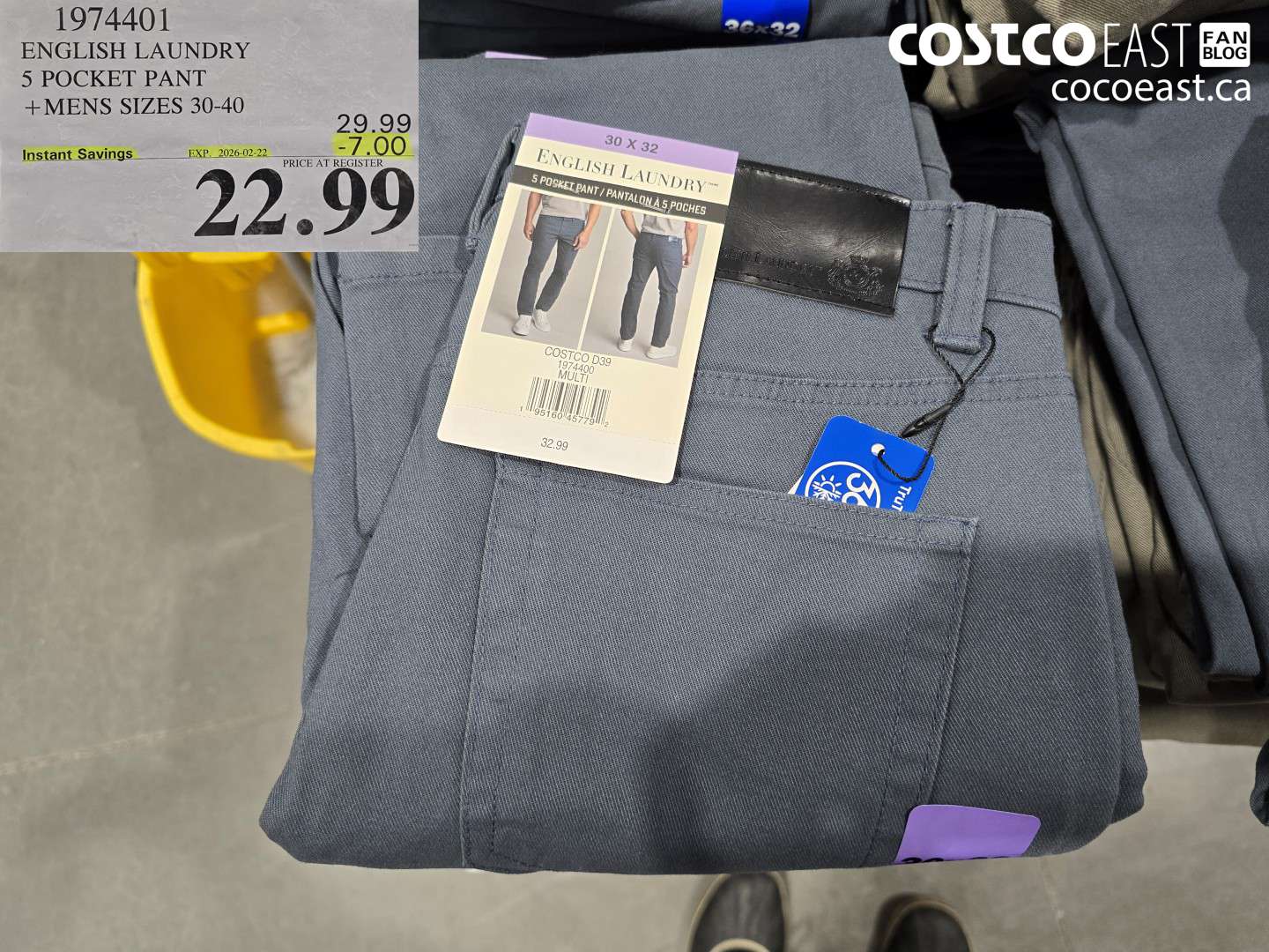 1974401 ENGLISH LAUNDRY 5 POCKET PANT + MENS SIZES 30-40 ($7.00 INSTANT SAVINGS EXPIRES ON 2026-02-22) $22.99