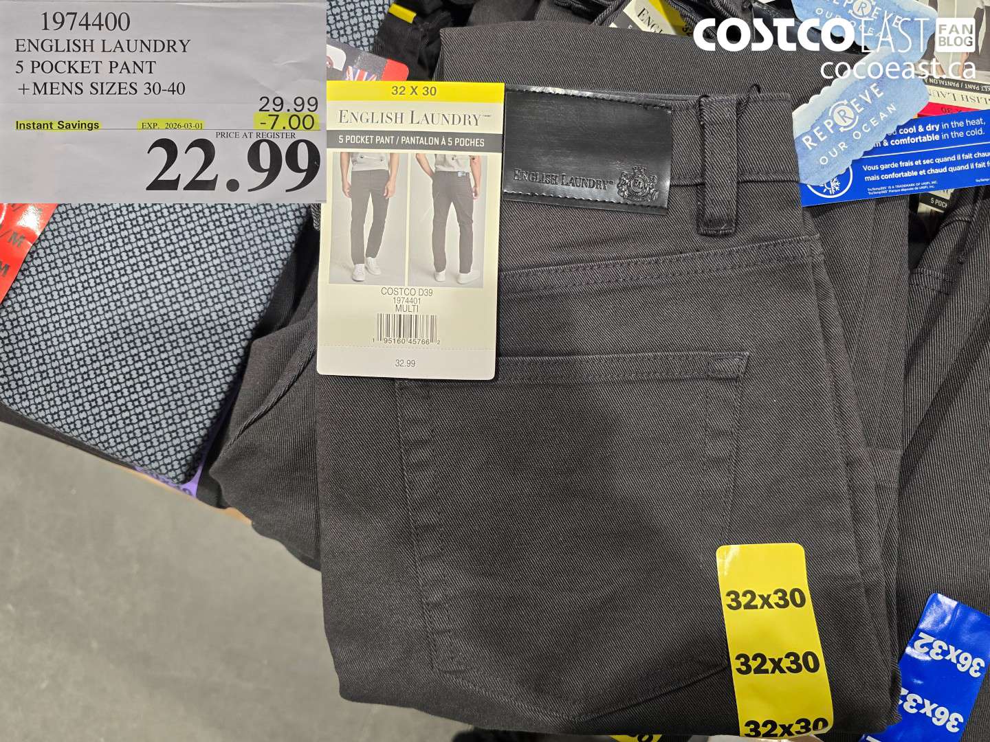 1974400 ENGLISH LAUNDRY 5 POCKET PANT + MENS SIZES 30-40 ($7.00 INSTANT SAVINGS EXPIRES ON 2026-03-01) $22.99