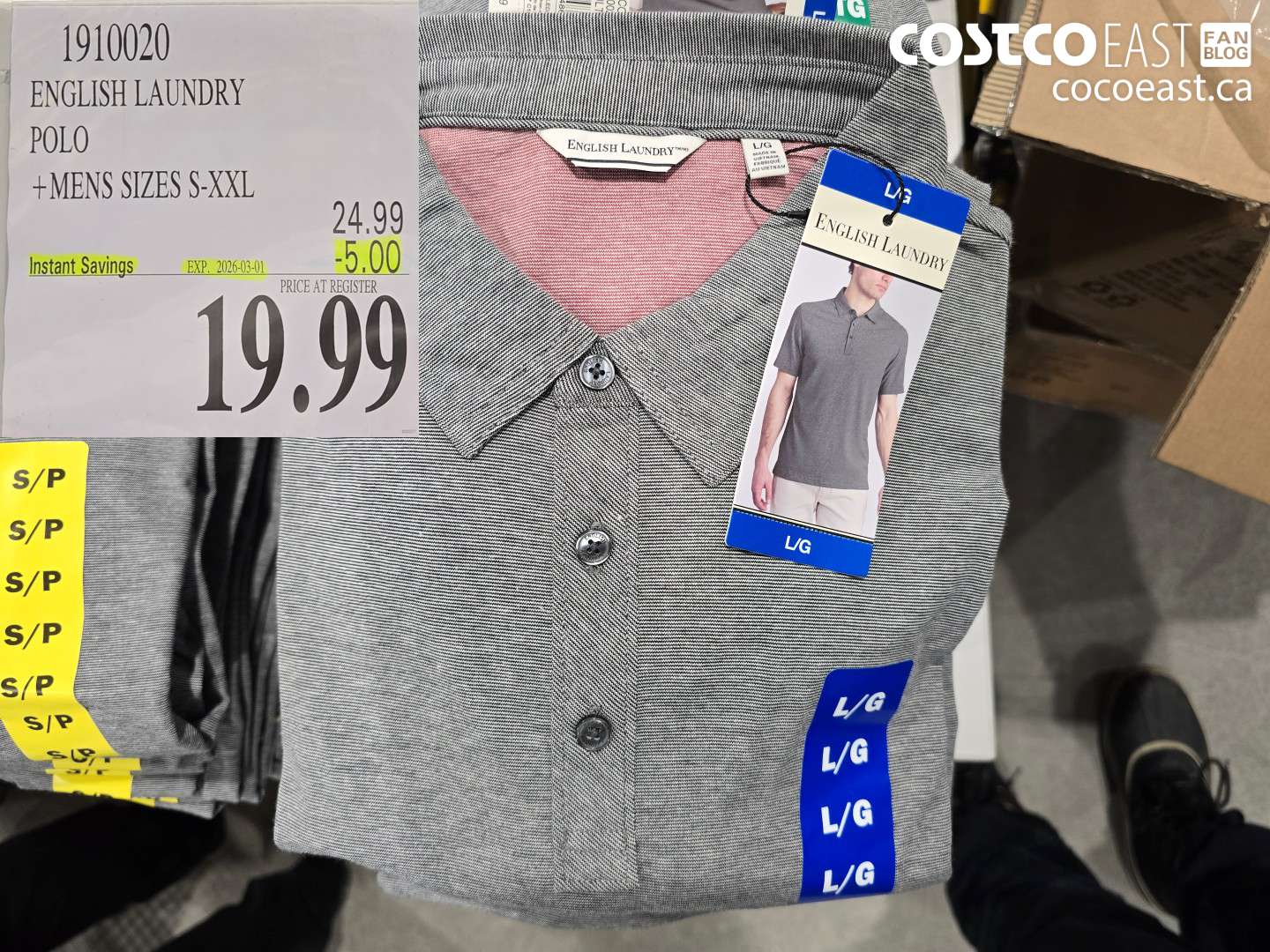 1910020 ENGLISH LAUNDRY POLO + MENS SIZES S-XXL ($5.00 INSTANT SAVINGS EXPIRES ON 2026-03-01) $19.99