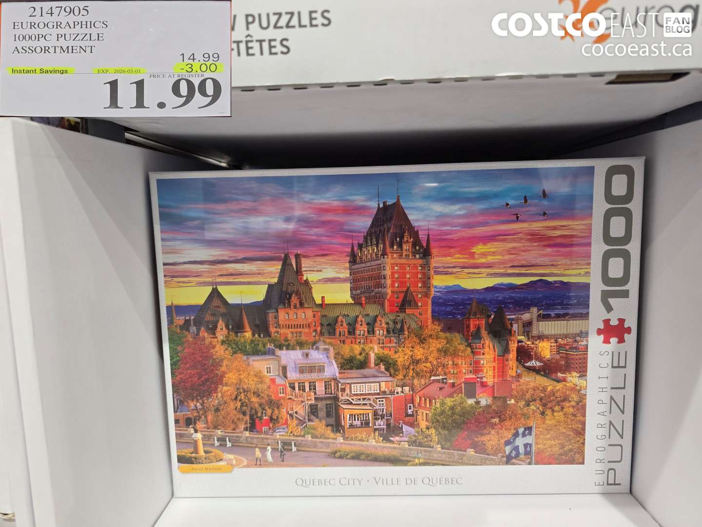 2147905 EUROGRAPHICS 1000PC PUZZLE ASSORTMENT ($3.00 INSTANT SAVINGS EXPIRES ON 2026-03-01) $11.99