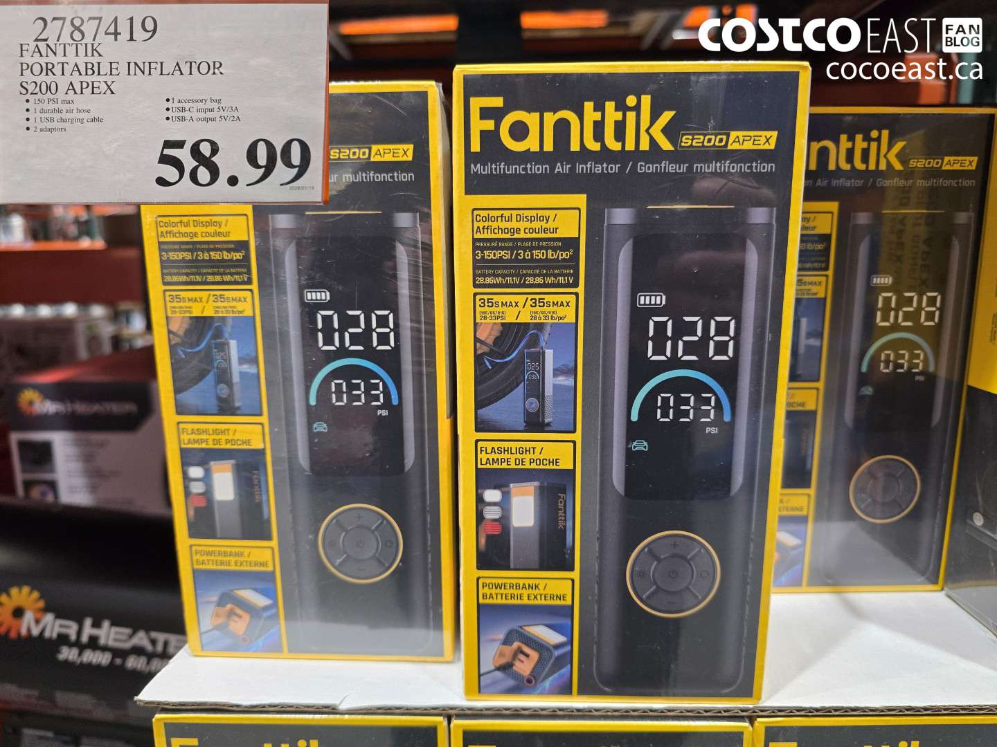 27174119 FANTTIK PORTABLE INFLATOR S200 APEX $58.99