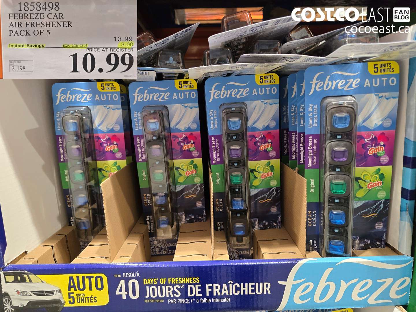 1858498 FEBREZE CAR AIR FRESHENER PACK OF 5 ($3.00 INSTANT SAVINGS EXPIRES ON 2026-03-15) $10.99