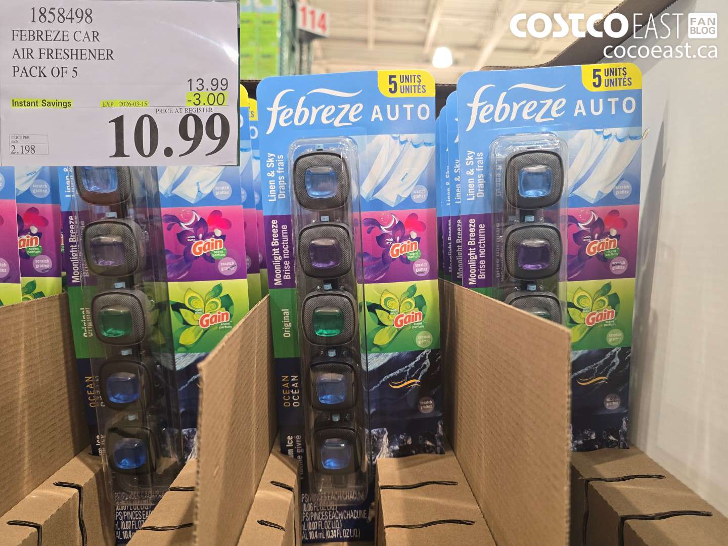 1858498 FEBREZE CAR AIR FRESHENER PACK OF 5 ($3.00 INSTANT SAVINGS EXPIRES ON 2026-03-15) $10.99