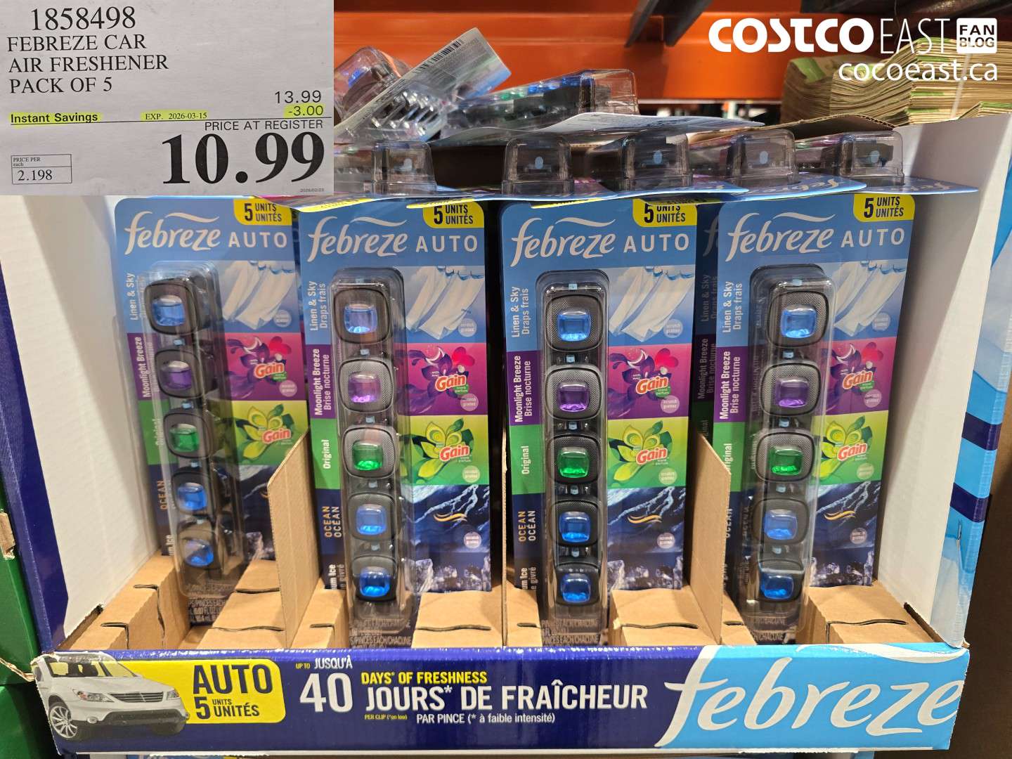 1858498 FEBREZE CAR AIR FRESHENER PACK OF 5 ($3.00 INSTANT SAVINGS EXPIRES ON 2026-03-15) $10.99