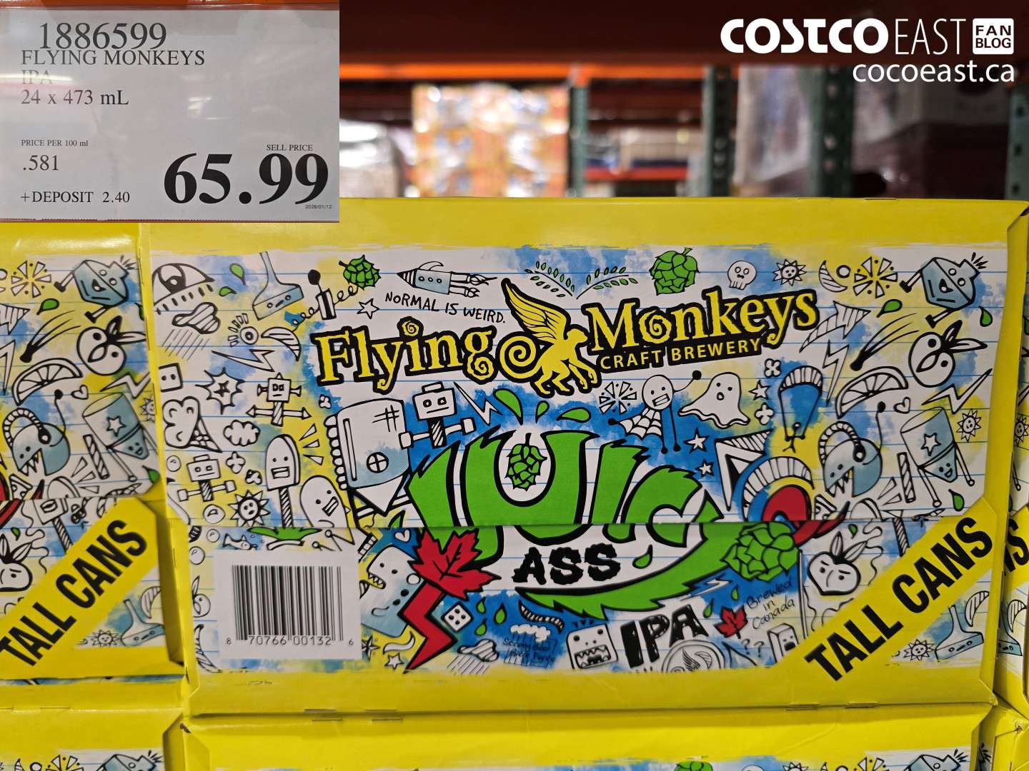 1886599 FLYING MONKEYS IPA 24 x 473 mL $65.99