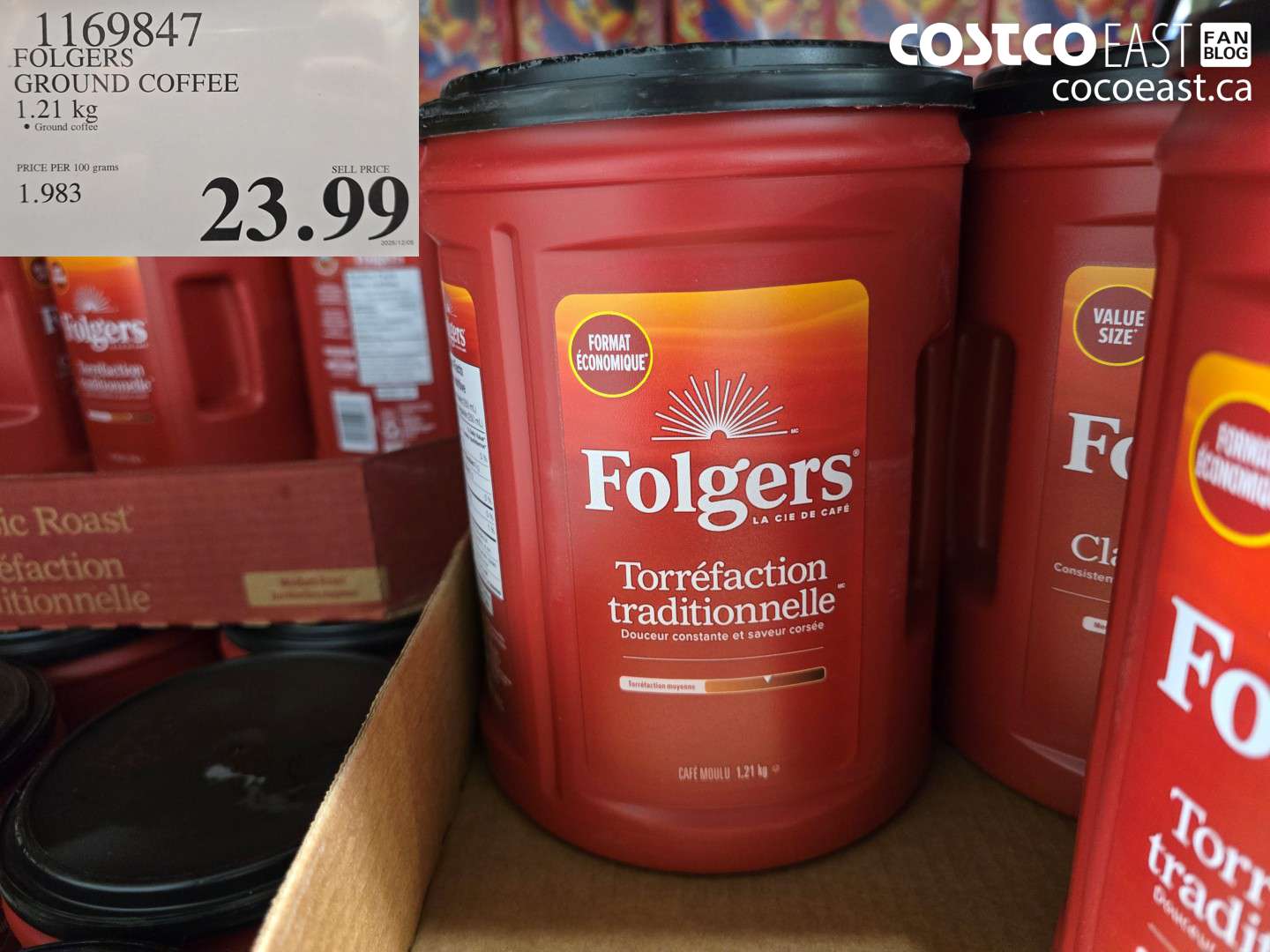 1169847 FOLGERS GROUND COFFEE 1.21 KG $23.99