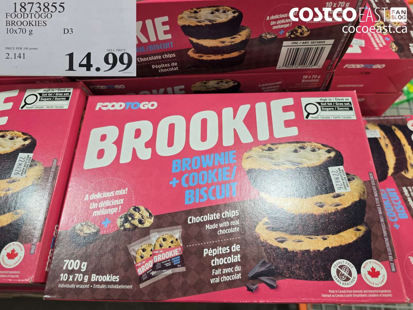 1873855 FOODTOGO BROOKIES 10X70 G $14.99