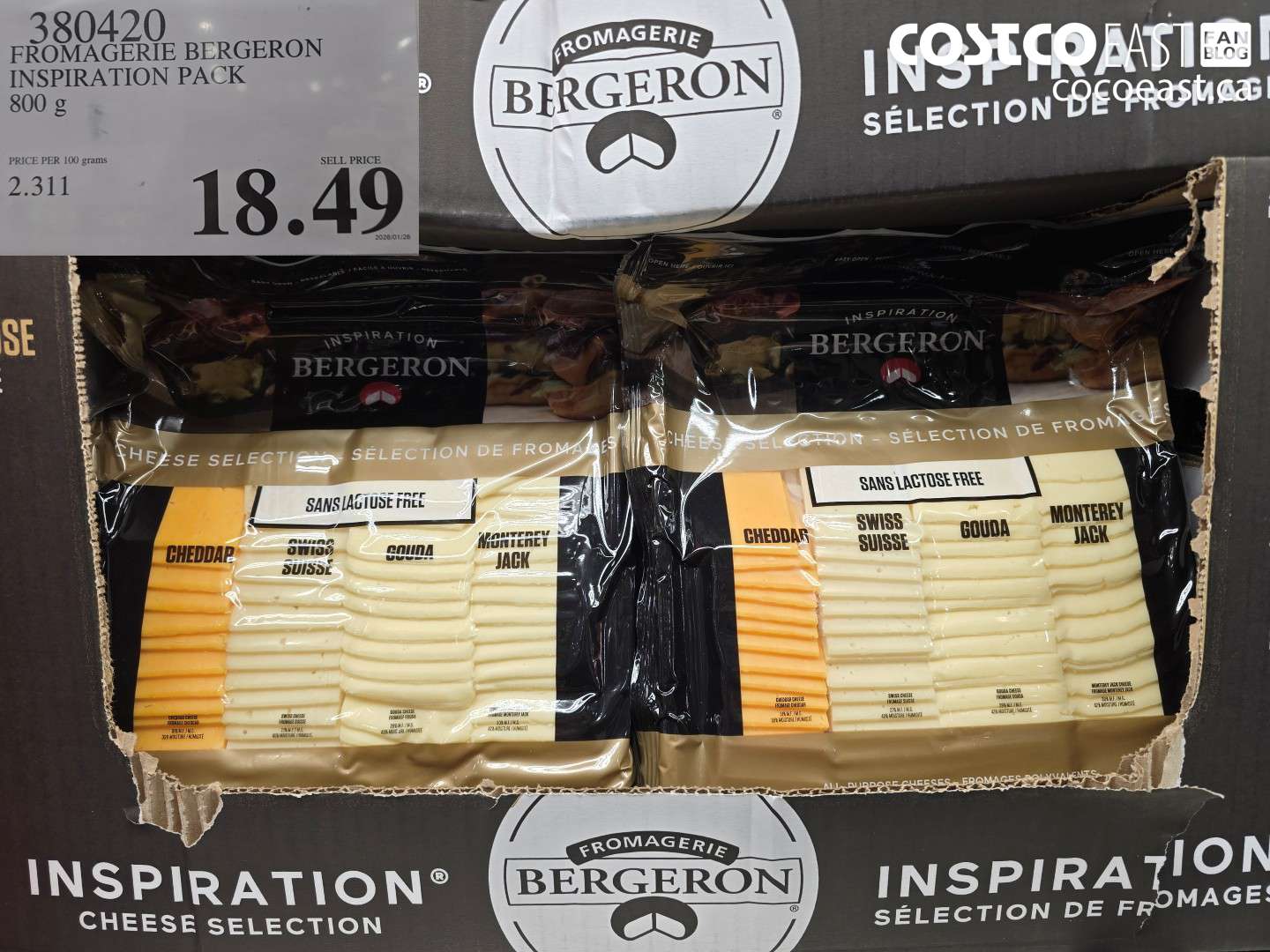 380420 FROMAGERIE BERGERON INSPIRATION PACK 800 G $18.49