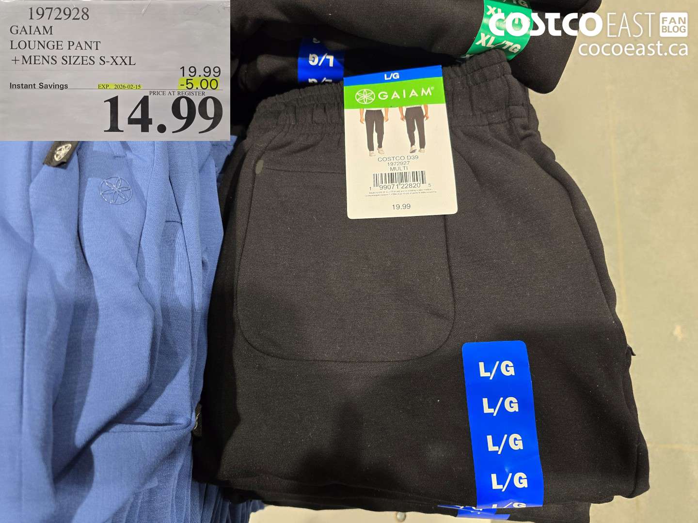 1972928 GAIAM LOUNGE PANT + MENS SIZES S-XXL ($5.00 INSTANT SAVINGS EXPIRES ON 2026-02-15) $14.99