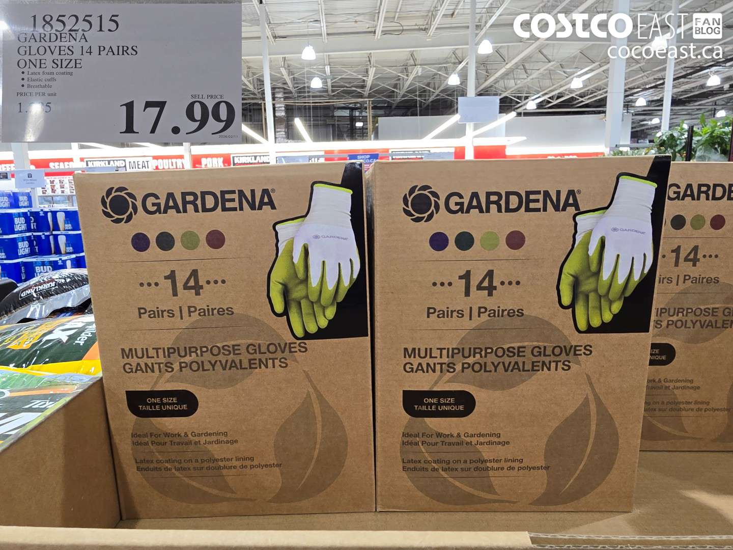 1852515 GARDENA GLOVES 14 PAIRS ONE SIZE $17.99