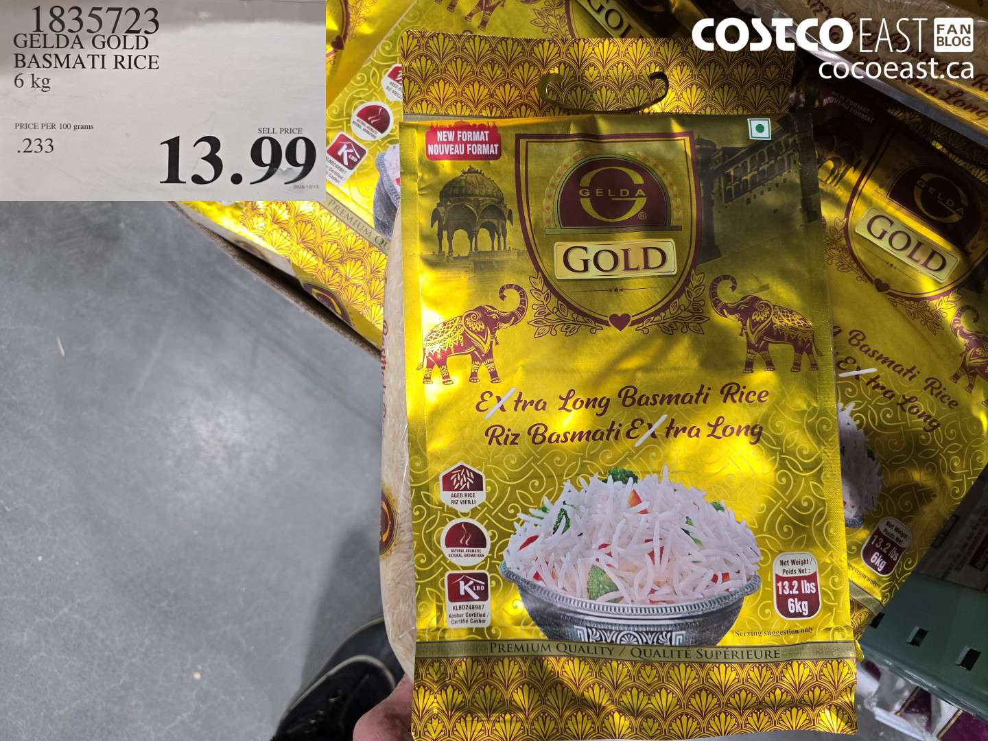 1835723 GELDA GOLD BASMATI RICE 6 kg $13.99