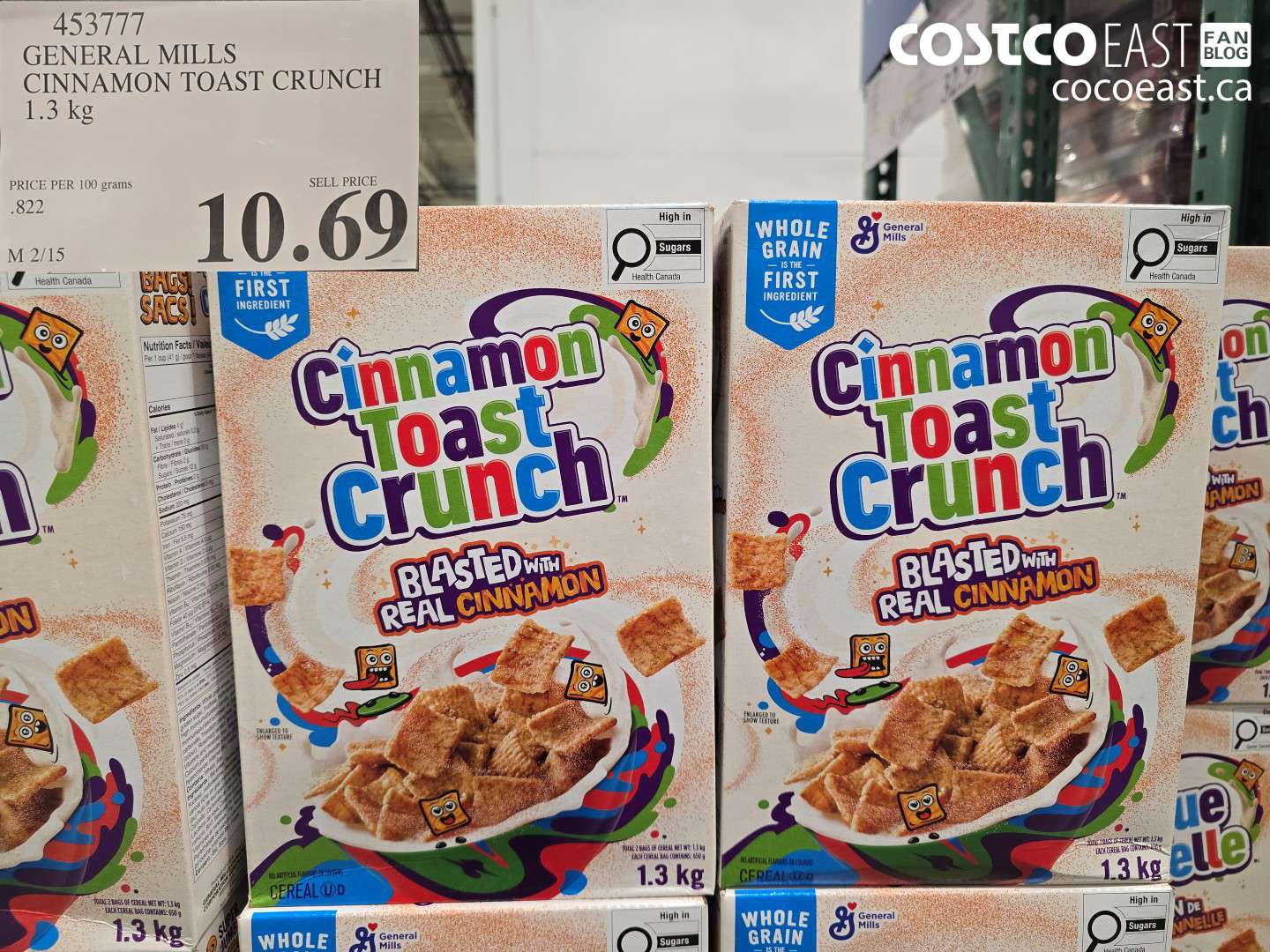 453777 GENERAL MILLS CINNAMON TOAST CRUNCH 1.3 kg $10.69