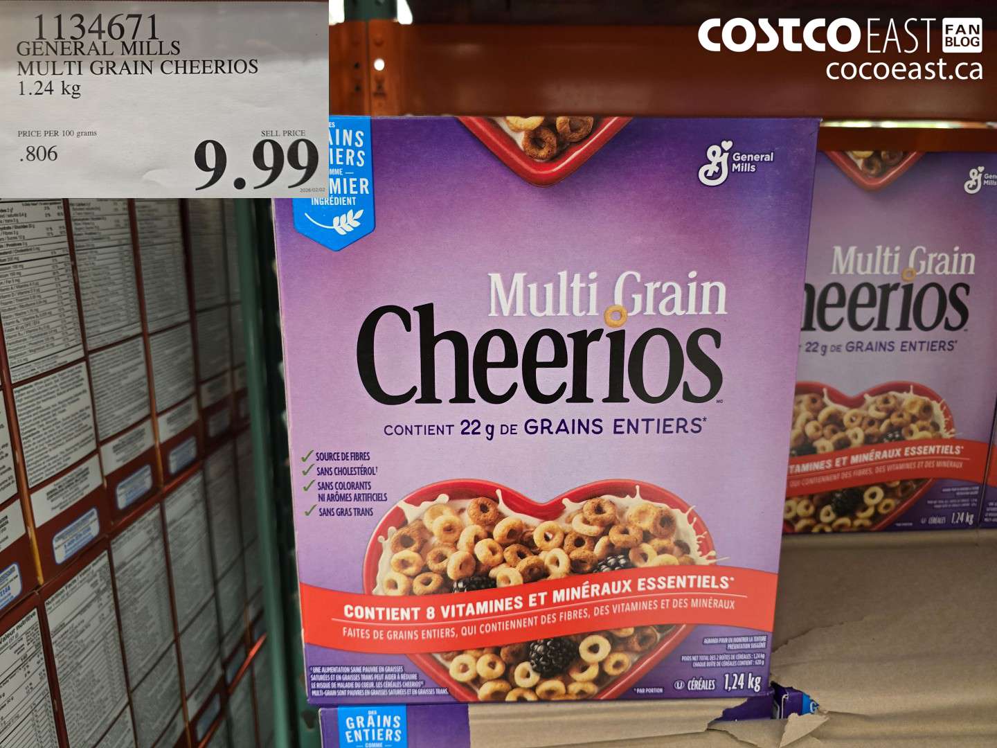 1134671 GENERAL MILLS MULTI-GRAIN CHEERIOS 1.24 KG $9.99