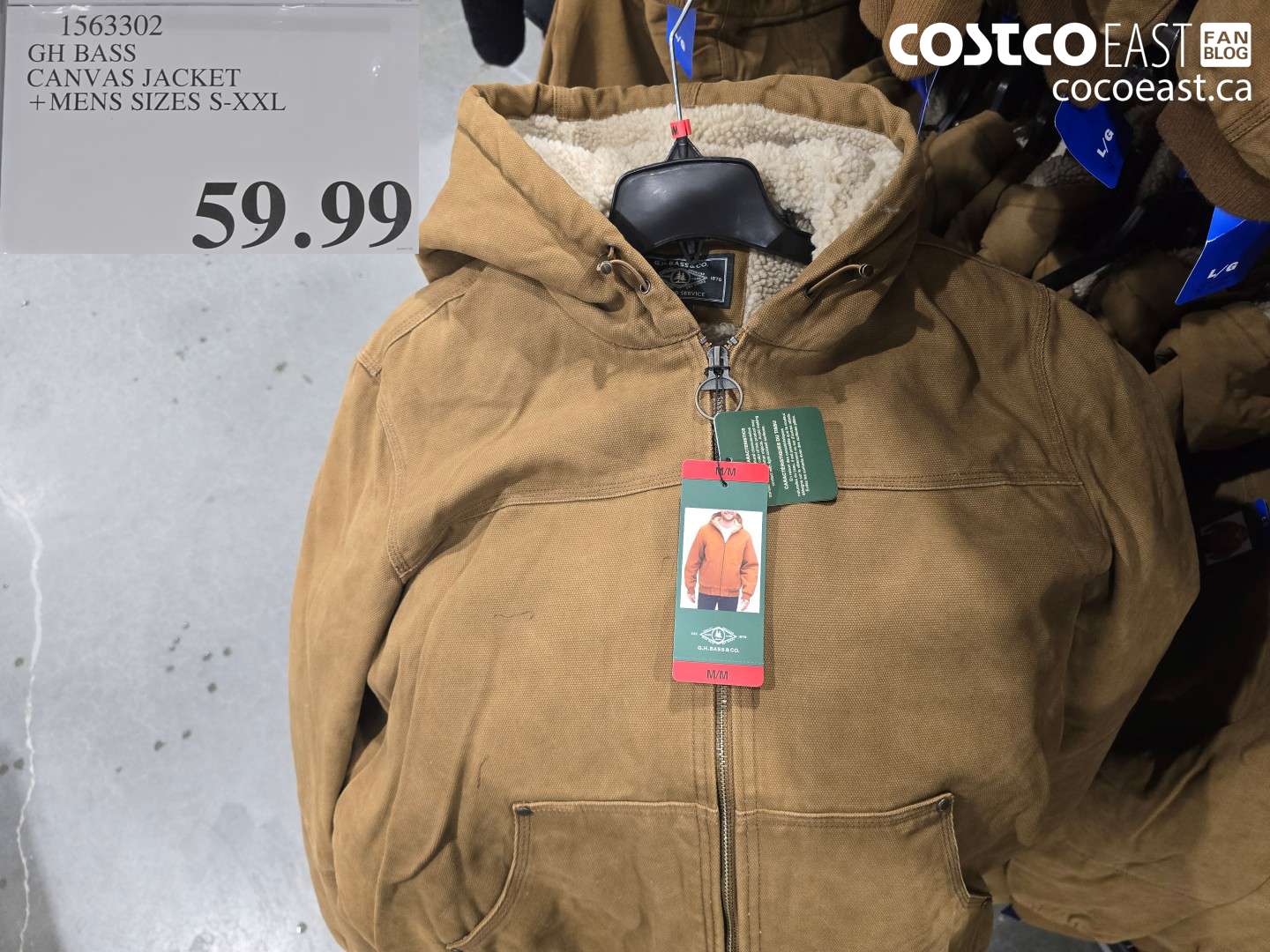 1563302 GH BASS CANVAS JACKET + MENS SIZES S-XXL $59.99