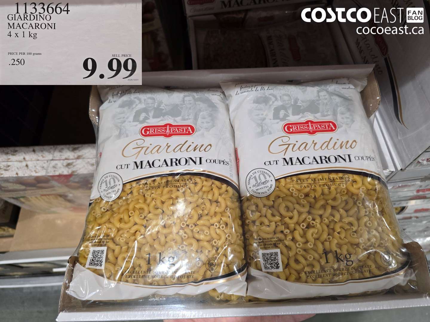 1133664 GIARDINO MACARONI 4 x 1 KG $9.99