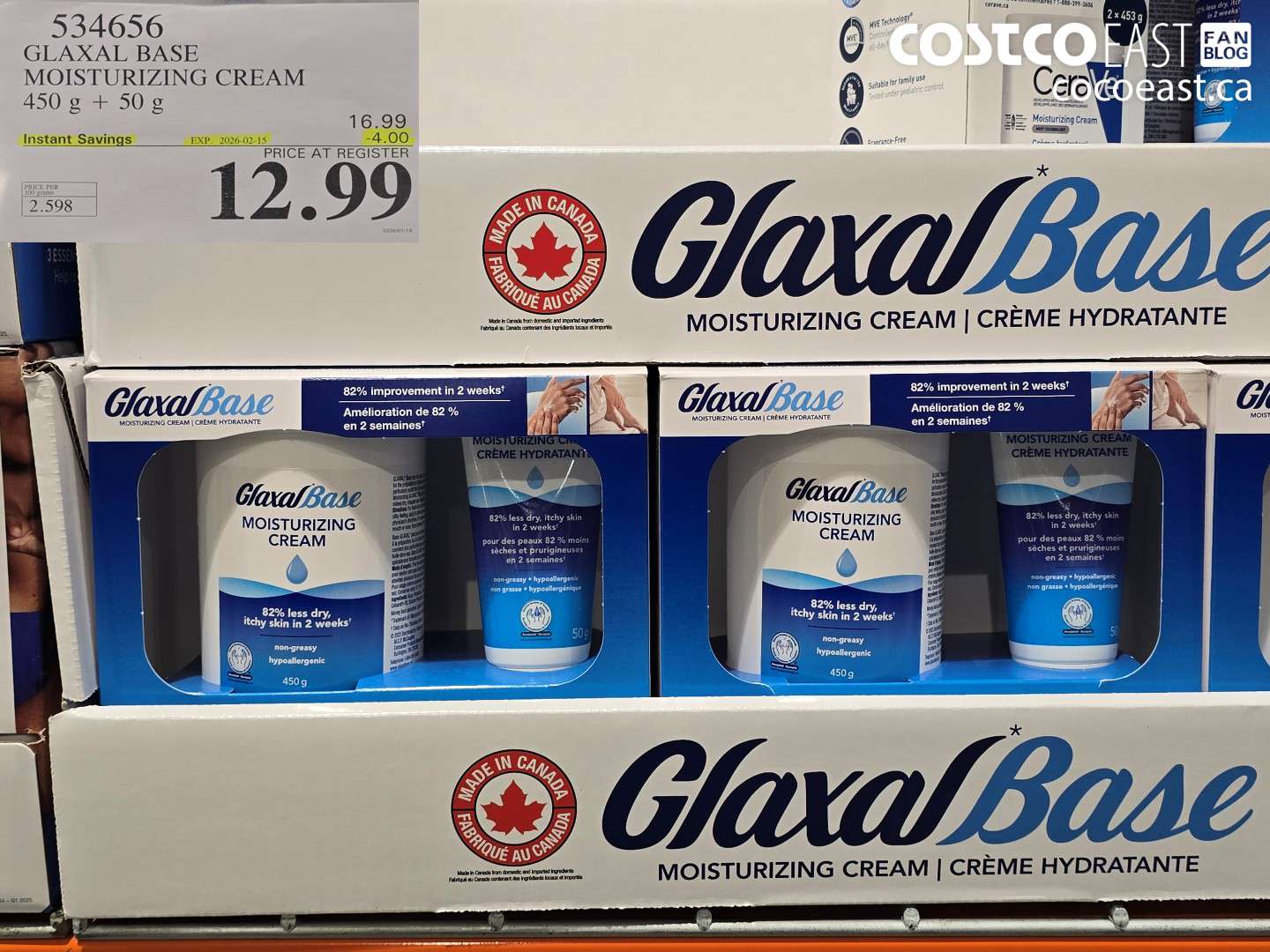 534656 GLAXAL BASE MOISTURIZING CREAM 450G + 50G ($4.00 INSTANT SAVINGS EXPIRES ON 2026-02-15) $12.99