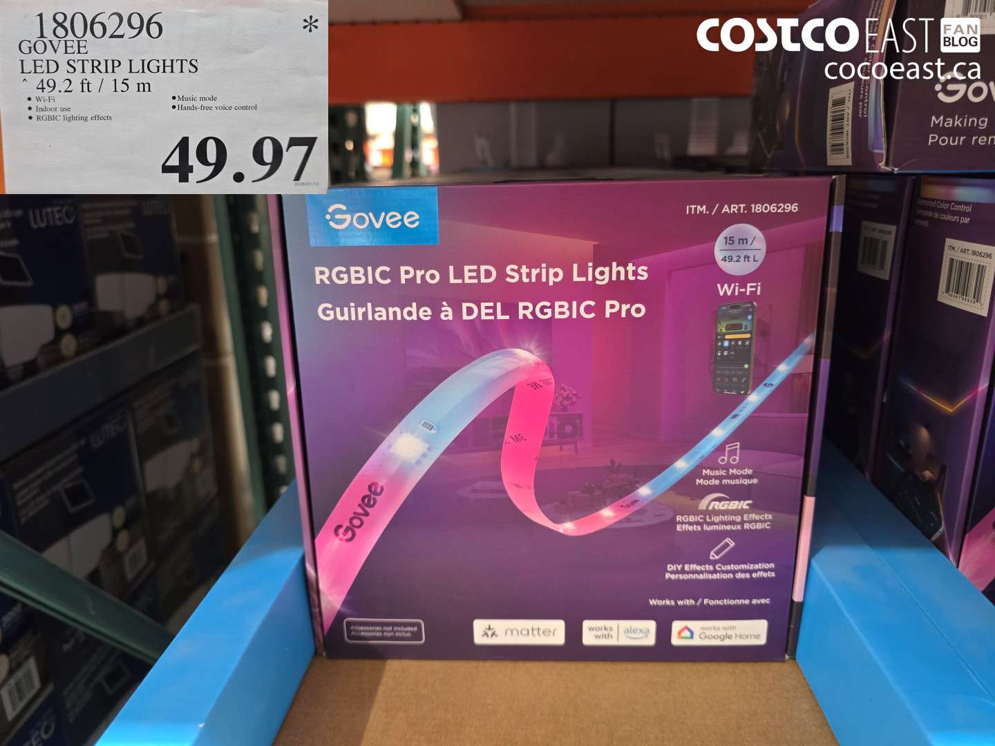 1806296 GOVEE LED STRIP LIGHTS $49.97