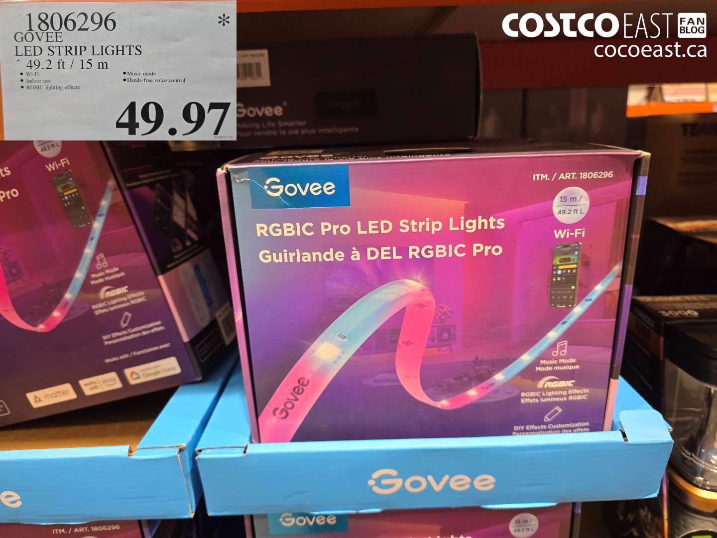 1806296 GOVEE LED STRIP LIGHTS $49.97