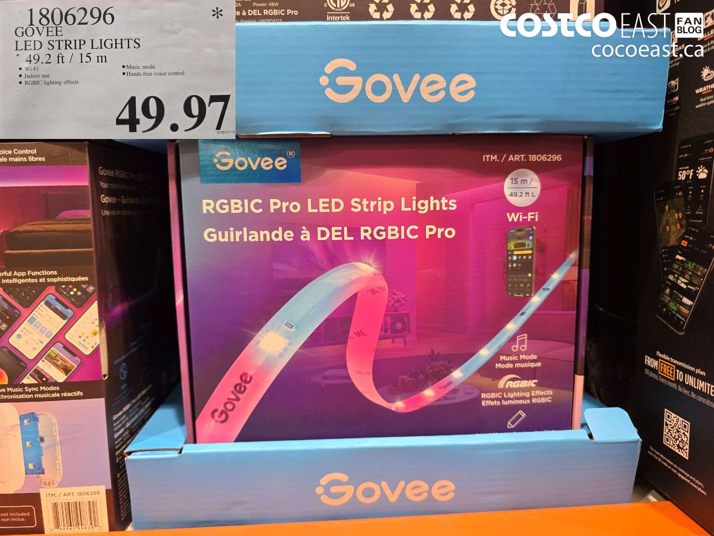 1806296 GOVEE LED STRIP LIGHTS $49.97