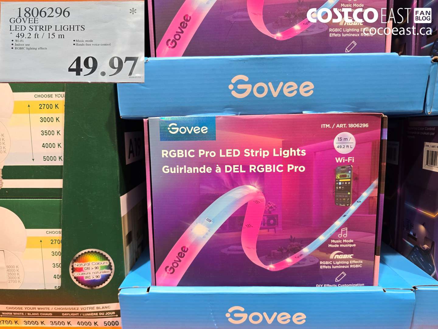1806296 GOVEE LED STRIP LIGHTS 49.2 FT / 15 M $49.97