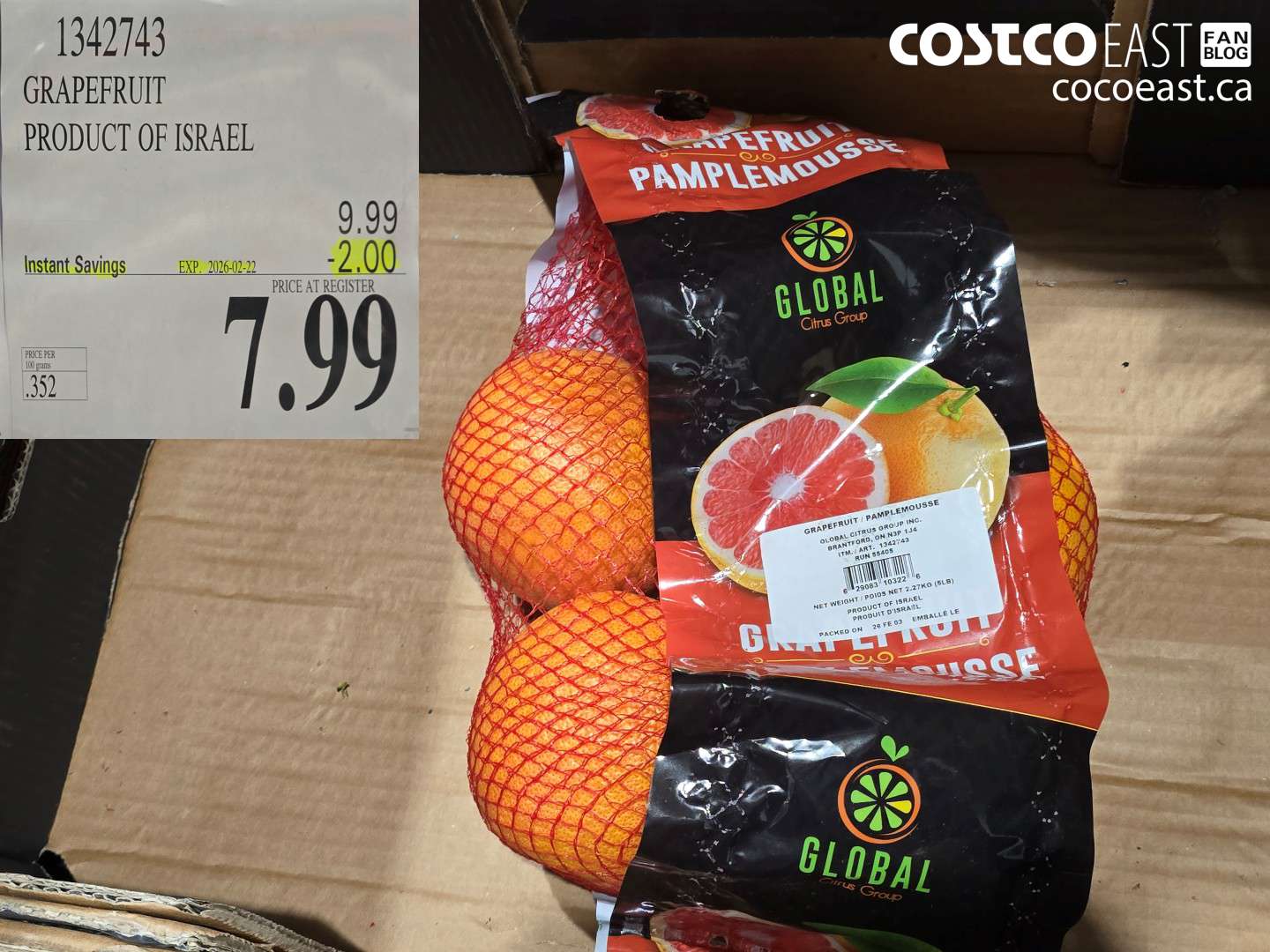 1342743 GRAPEFRUIT ($2.00 INSTANT SAVINGS EXPIRES ON 2026-02-22) $7.99