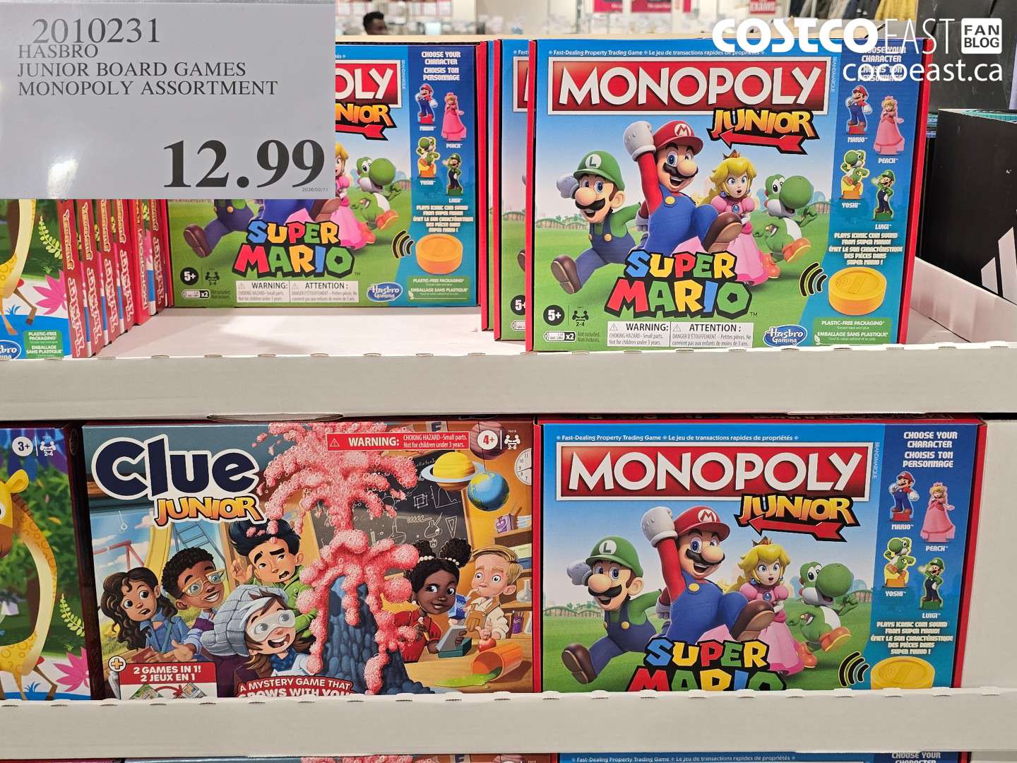 2010231 HASBRO JUNIOR BOARD GAMES MONOPOLY ASSORTMENT $12.99