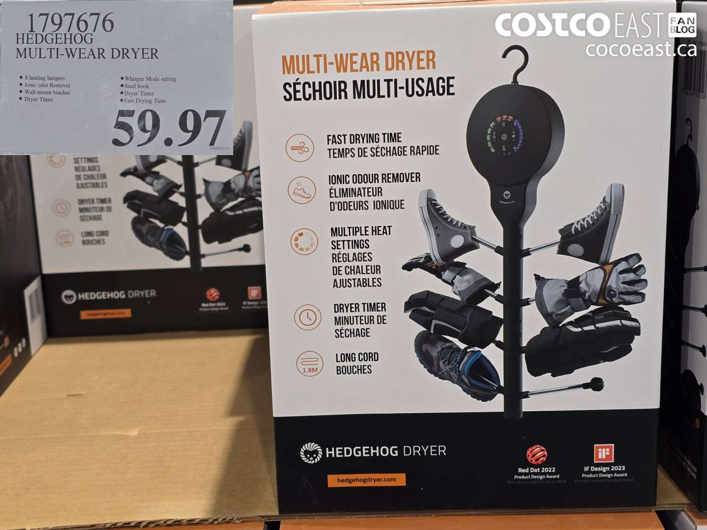 1797676 HEDGEHOG MULTI-WEAR DRYER $59.97