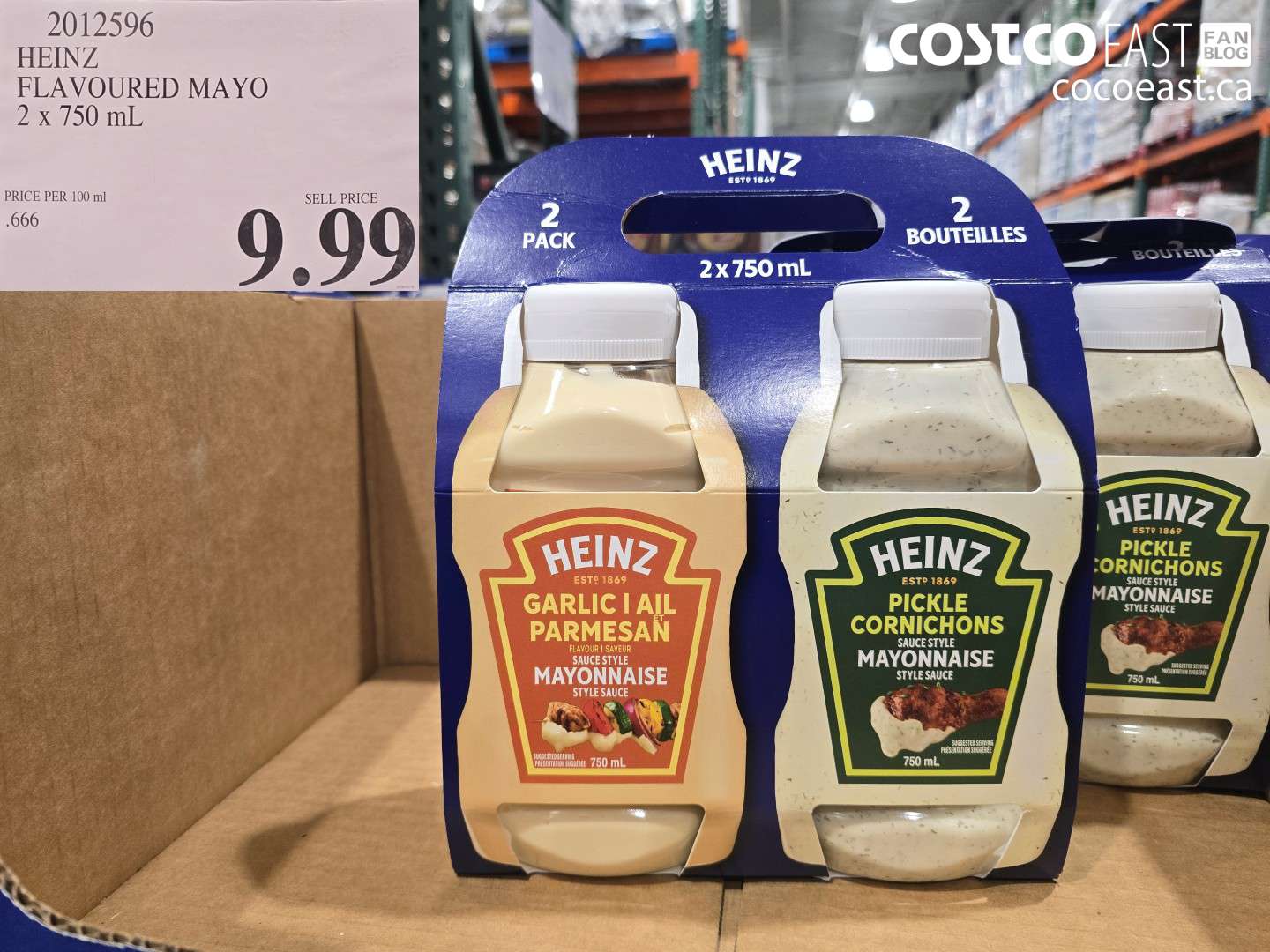 2012596 HEINZ FLAVOURED MAYO 2 x 750 ml $9.99