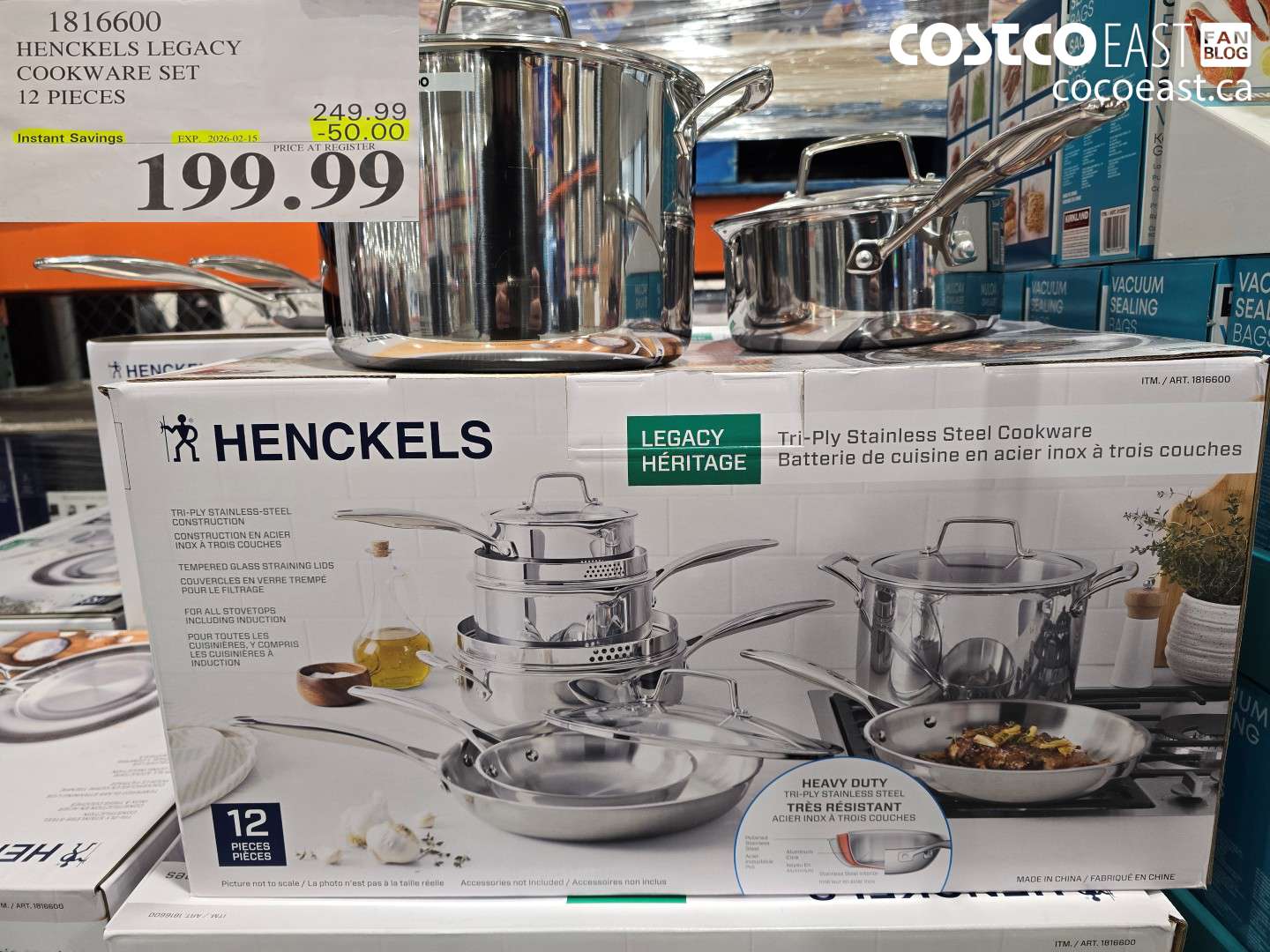 1816600 HENCKELS LEGACY COOKWARE SET 12 PIECES ($50.00 INSTANT SAVINGS EXPIRES ON 2026-02-15) $199.99