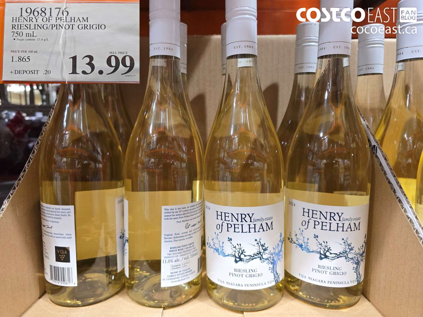1968176 HENRY OF PELHAM RIESLING/PINOT GRIGIO 750 ml $13.99
