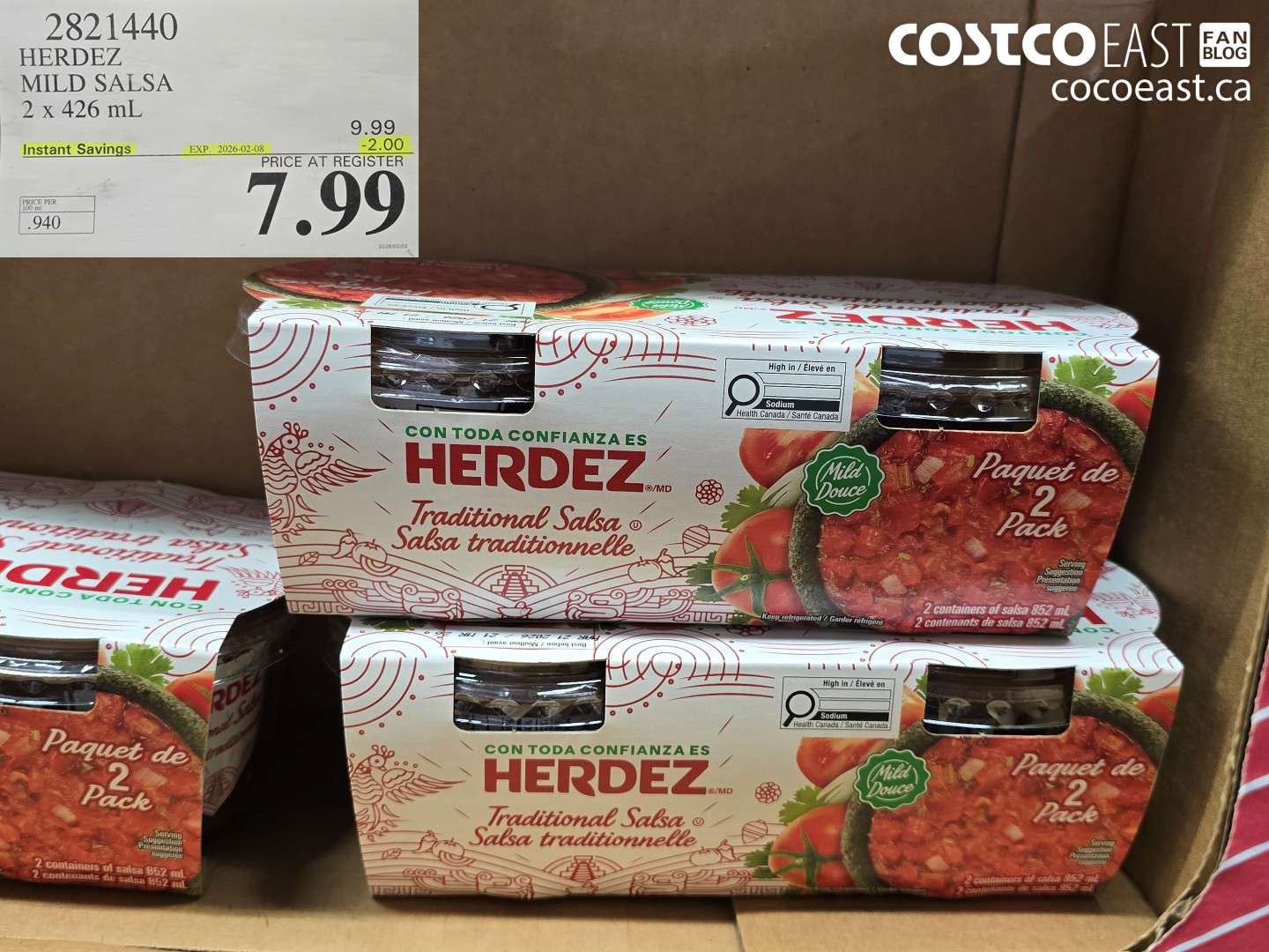 2821440 HERDEZ MILD SALSA 2 X 425 ML ($2.00 INSTANT SAVINGS EXPIRES ON 2026-02-08) $7.99