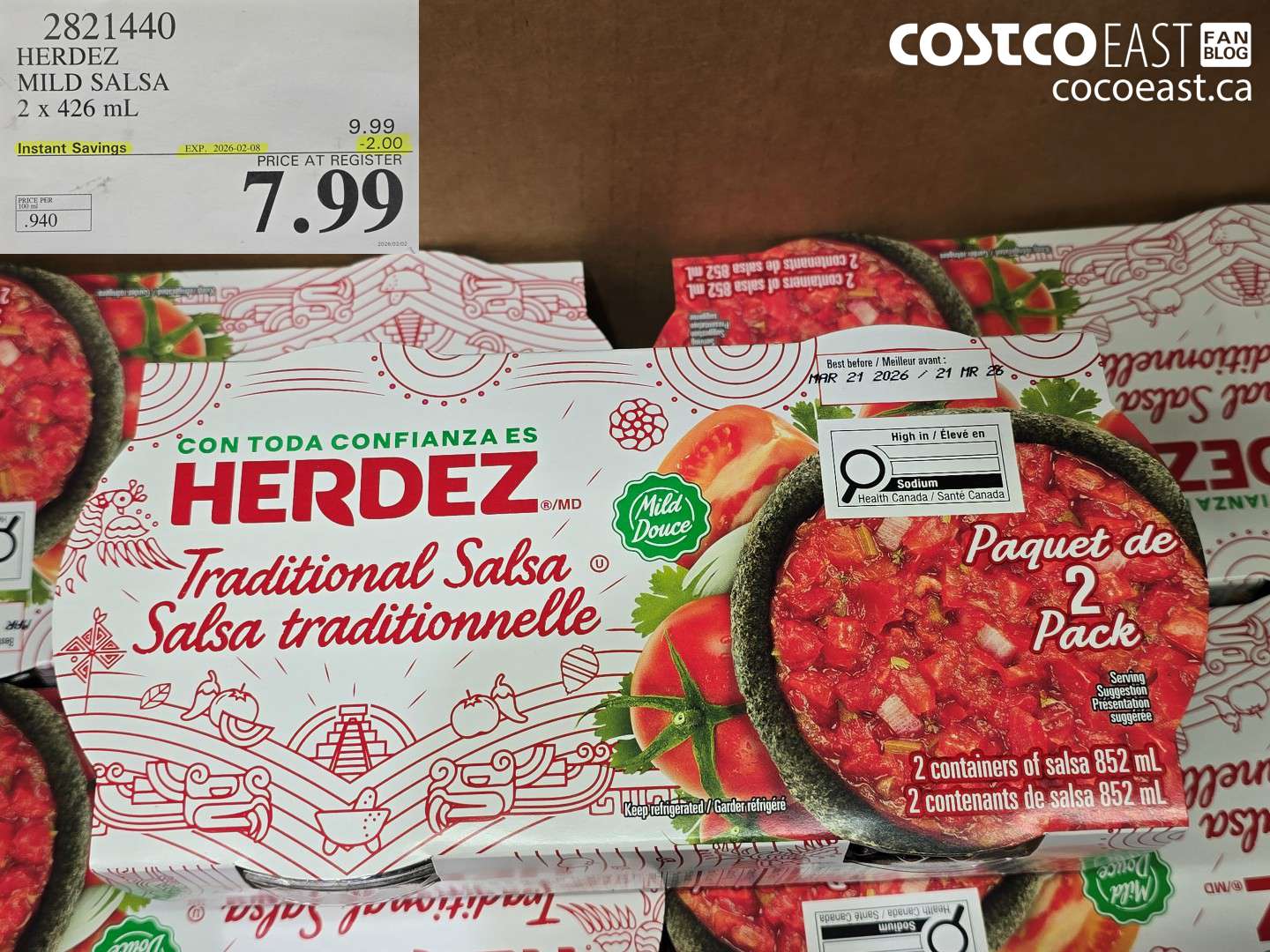 28214440 HERDEZ MILD SALSA 2 x 426 mL ($2.00 INSTANT SAVINGS EXPIRES ON 2026-02-08) $7.99