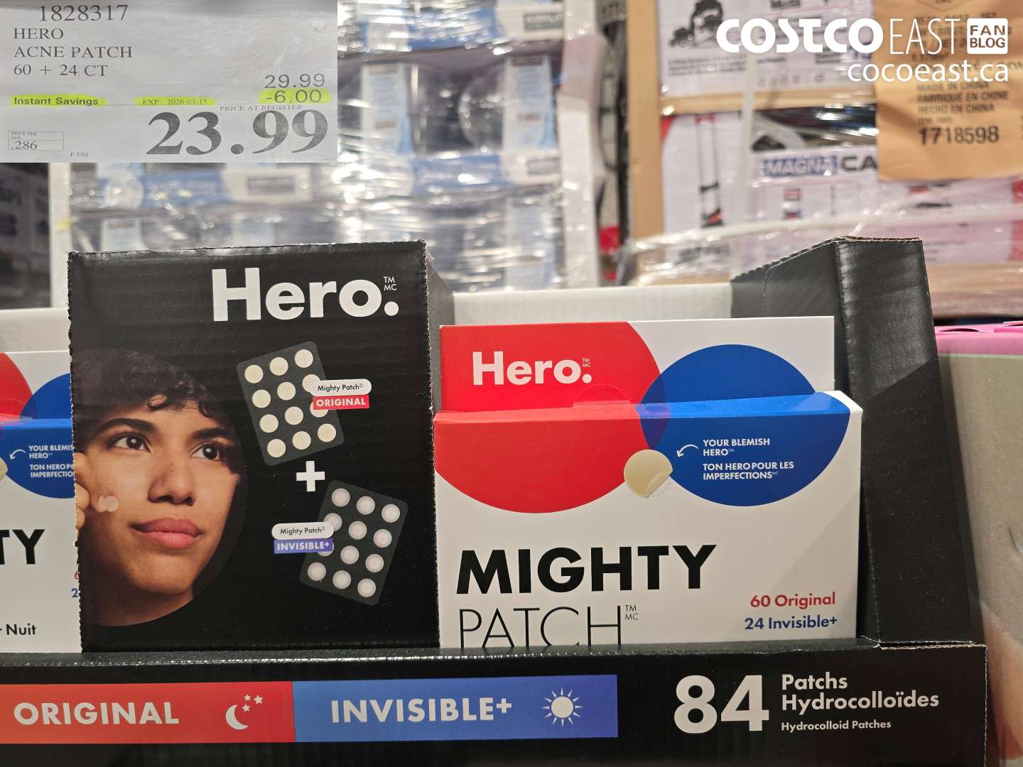 1828317 HERO ACNE PATCH 60 + 24 CT ($6.00 INSTANT SAVINGS EXPIRES ON 2026-03-15) $23.99