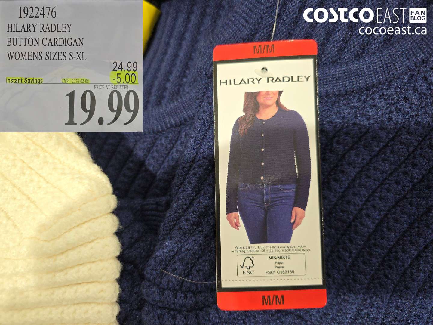 1922476 HILARY RADLEY BUTTON CARDIGAN WOMENS SIZES S-XL ($5.00 INSTANT SAVINGS EXPIRES ON 2026-02-08) $19.99