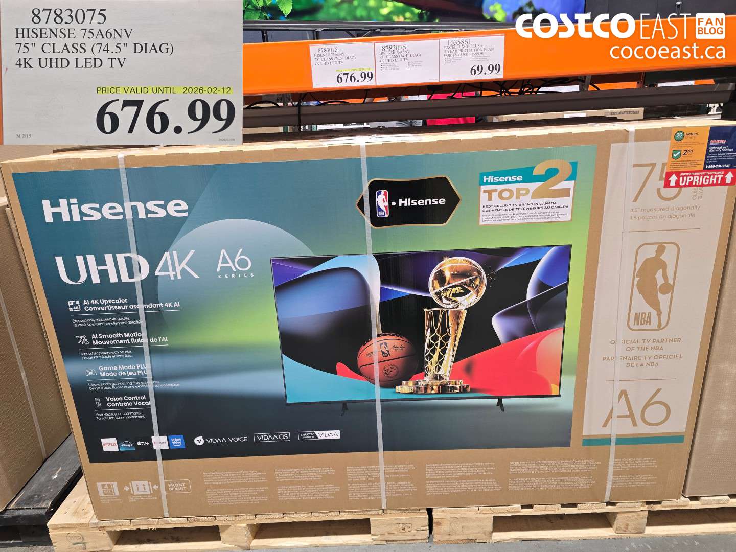 8783075 HISENSE 75A6NV 75