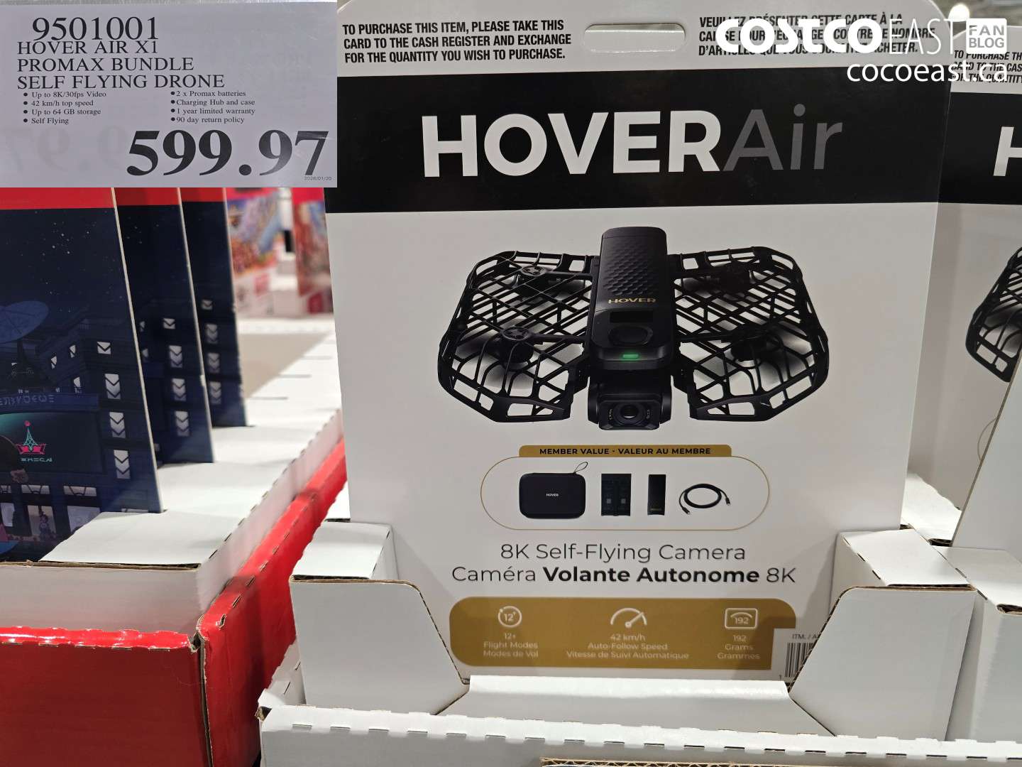 9501001 HOVER AIR X1 PROMAX BUNDLE SELF FLYING DRONE $599.97