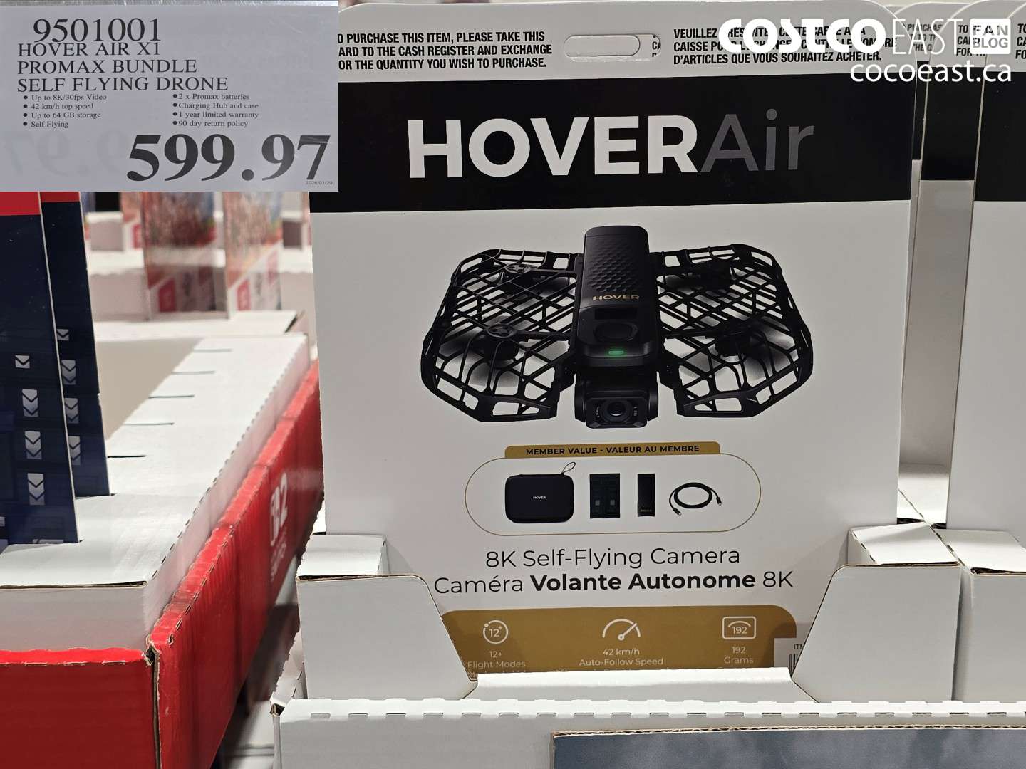 9501001 HOVER AIR X1 PROMAX BUNDLE SELF FLYING DRONE $599.97