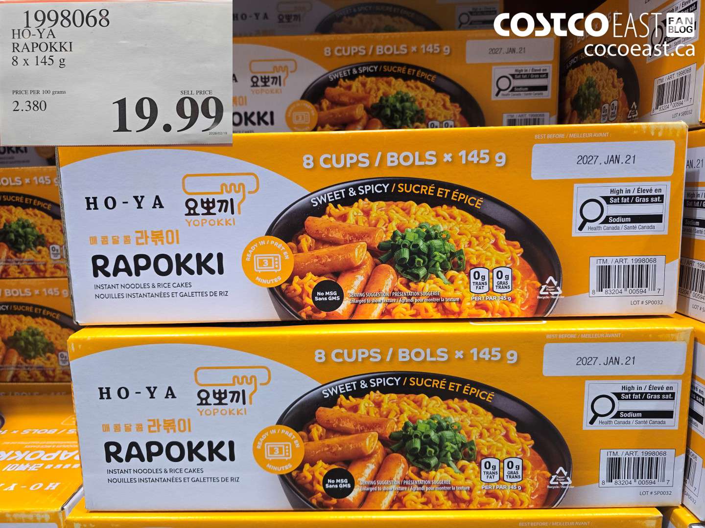 1998068 HO-YA RAPOKKI 8 x 145 g $19.99