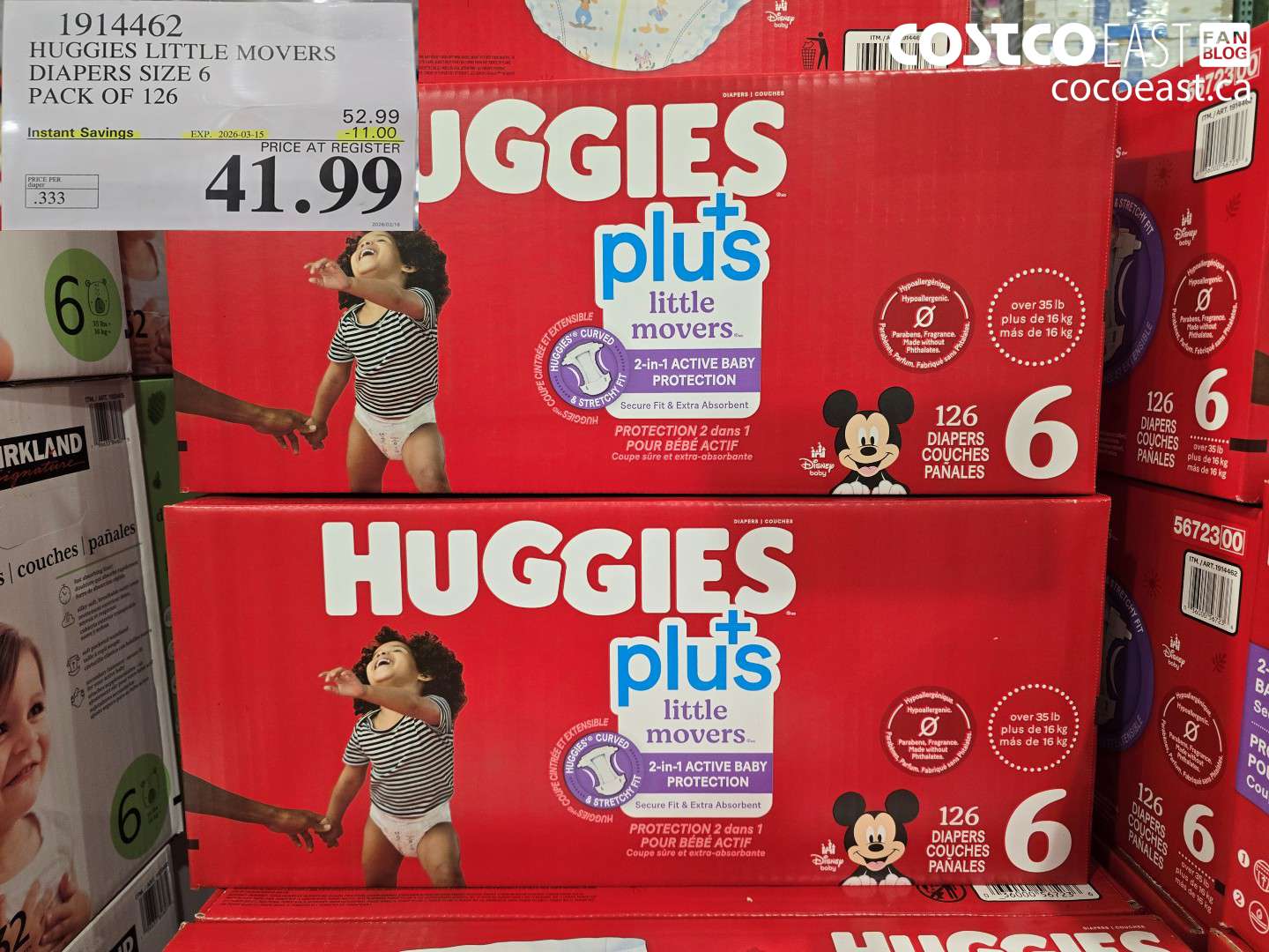 1914462 HUGGIES LITTLE MOVERS DIAPERS SIZE 6 PACK OF 126 ($11.00 INSTANT SAVINGS EXPIRES ON 2026-03-15) $41.99